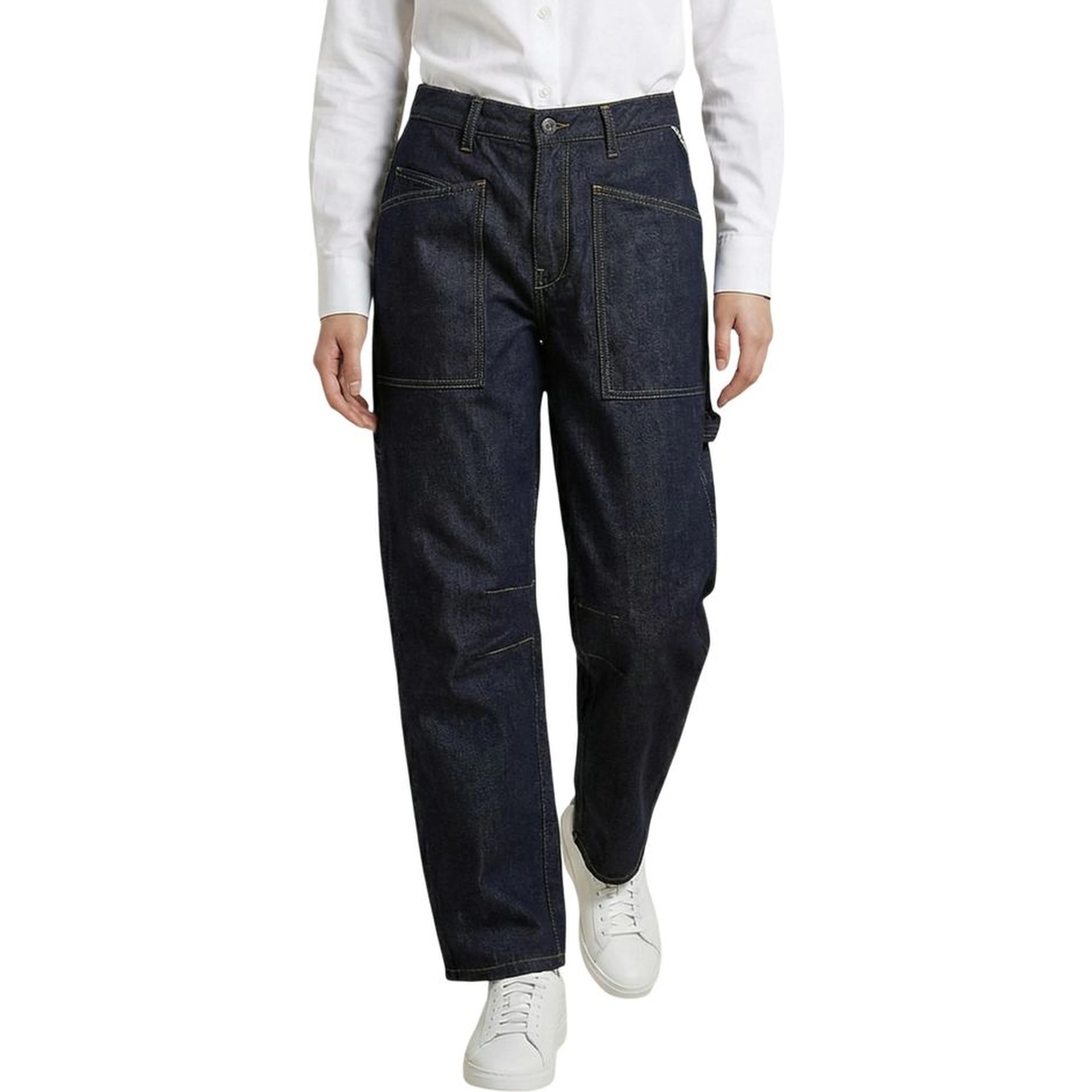 Blue Cotton Mom Jeans