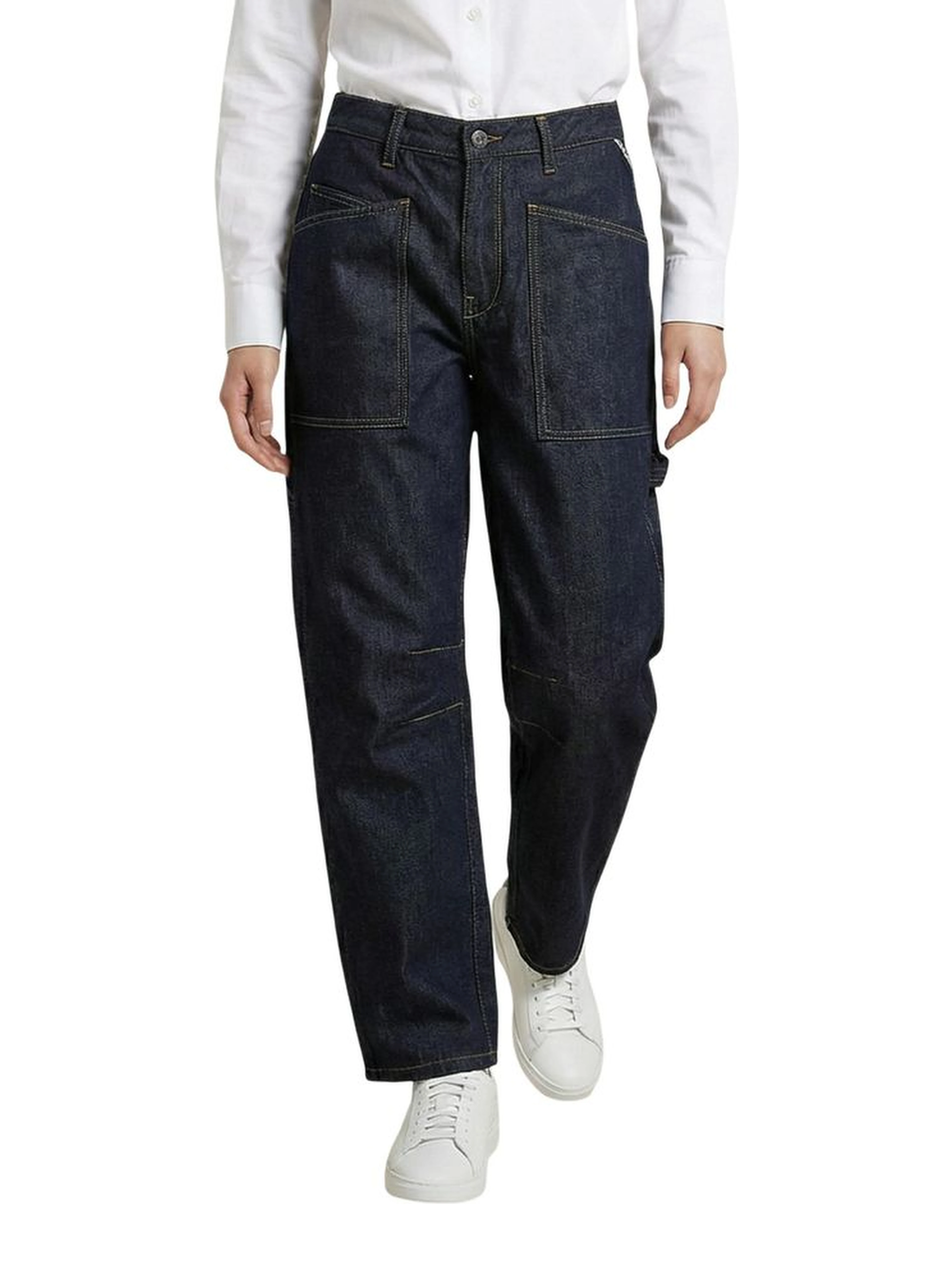 Blue Cotton Mom Jeans