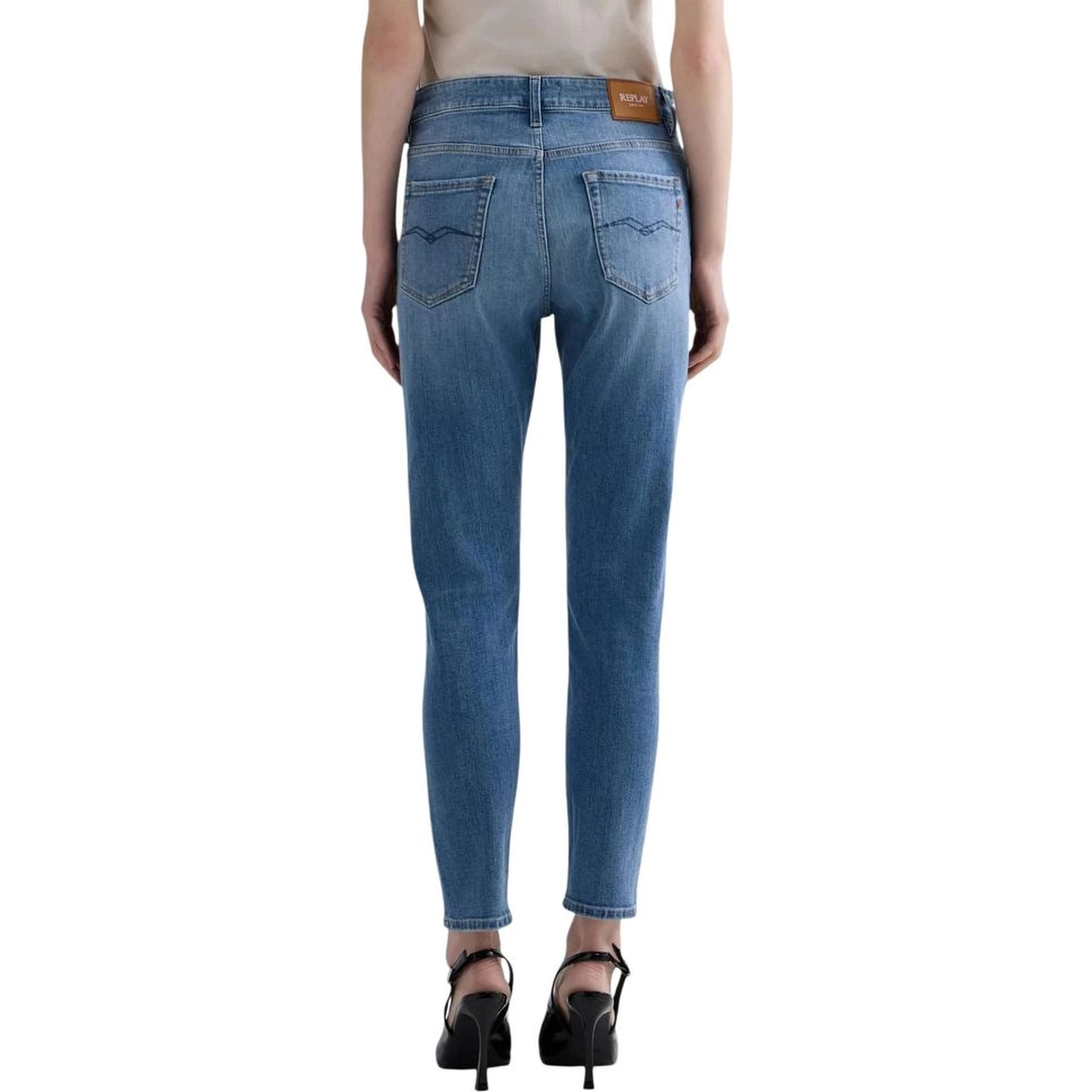 Blue Cotton Skinny Jeans