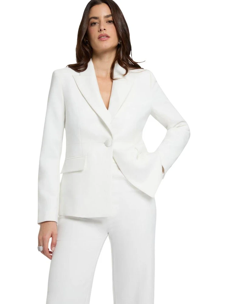 White Polyester Blazer