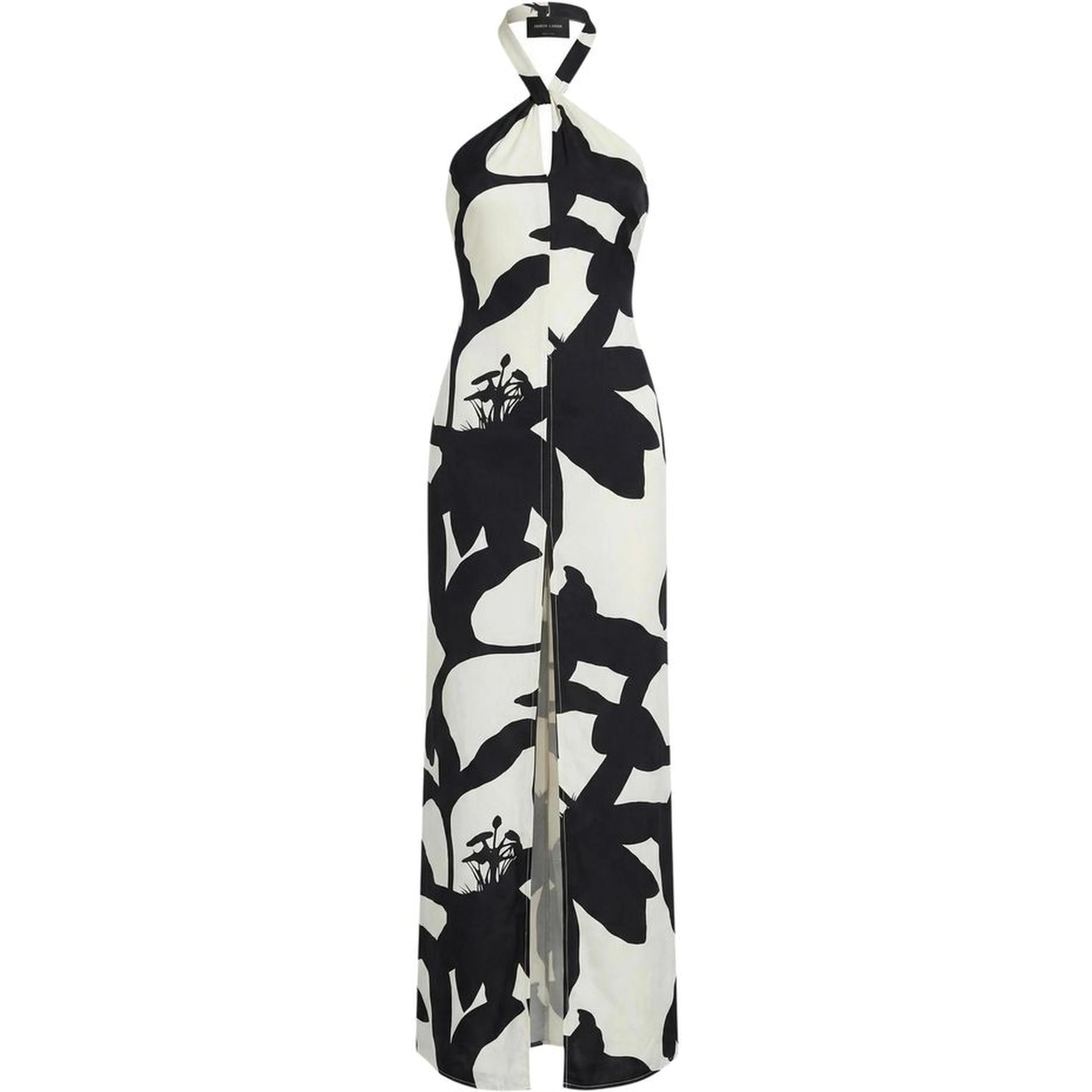 Black And White Viscose Long Dress