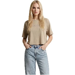 Beige Cotton T-Shirt