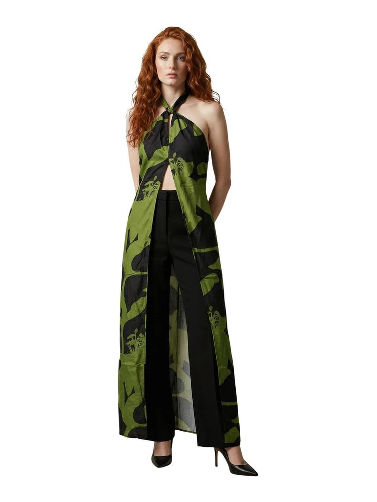 Bicolor Viscose Long Dress