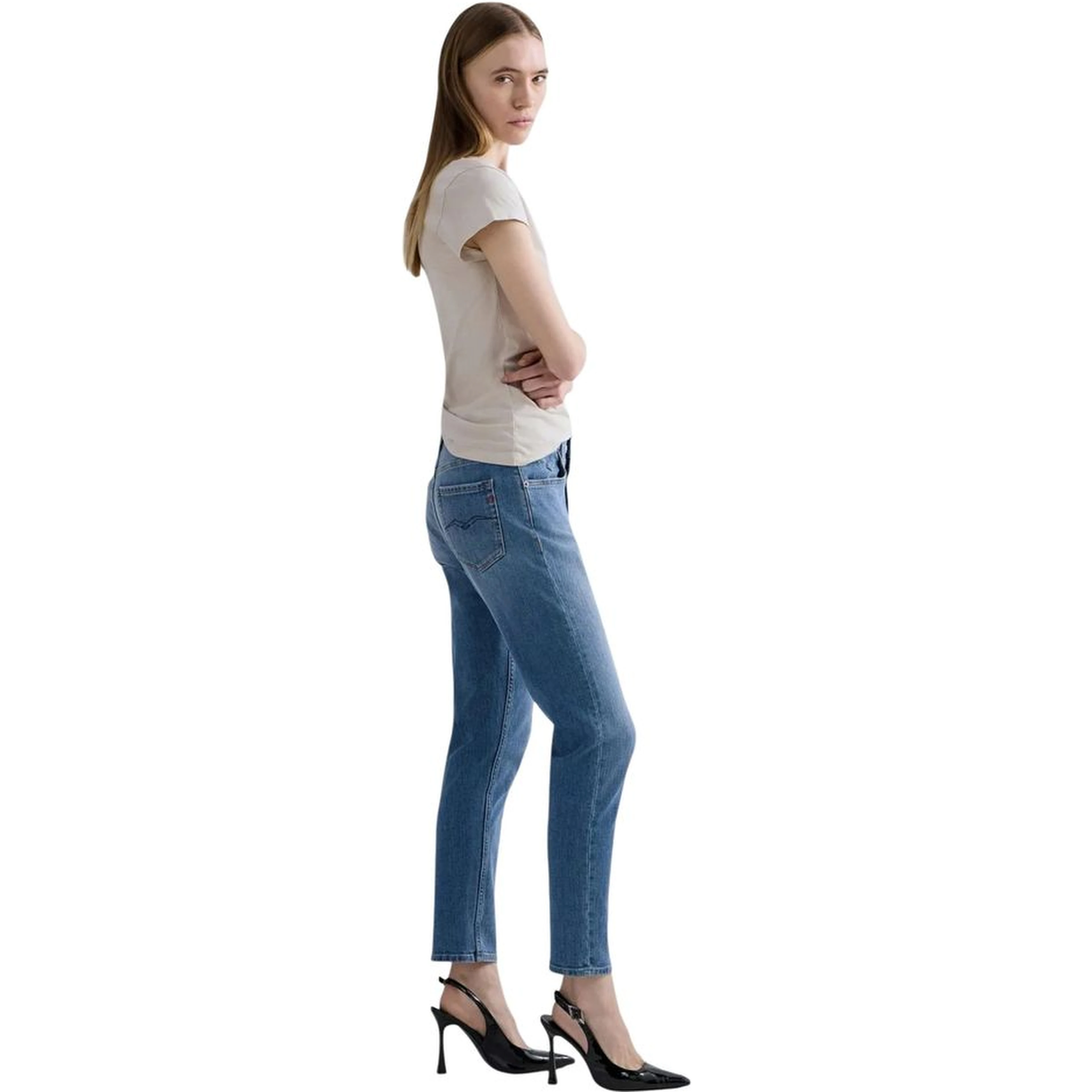 Blue Cotton Skinny Jeans