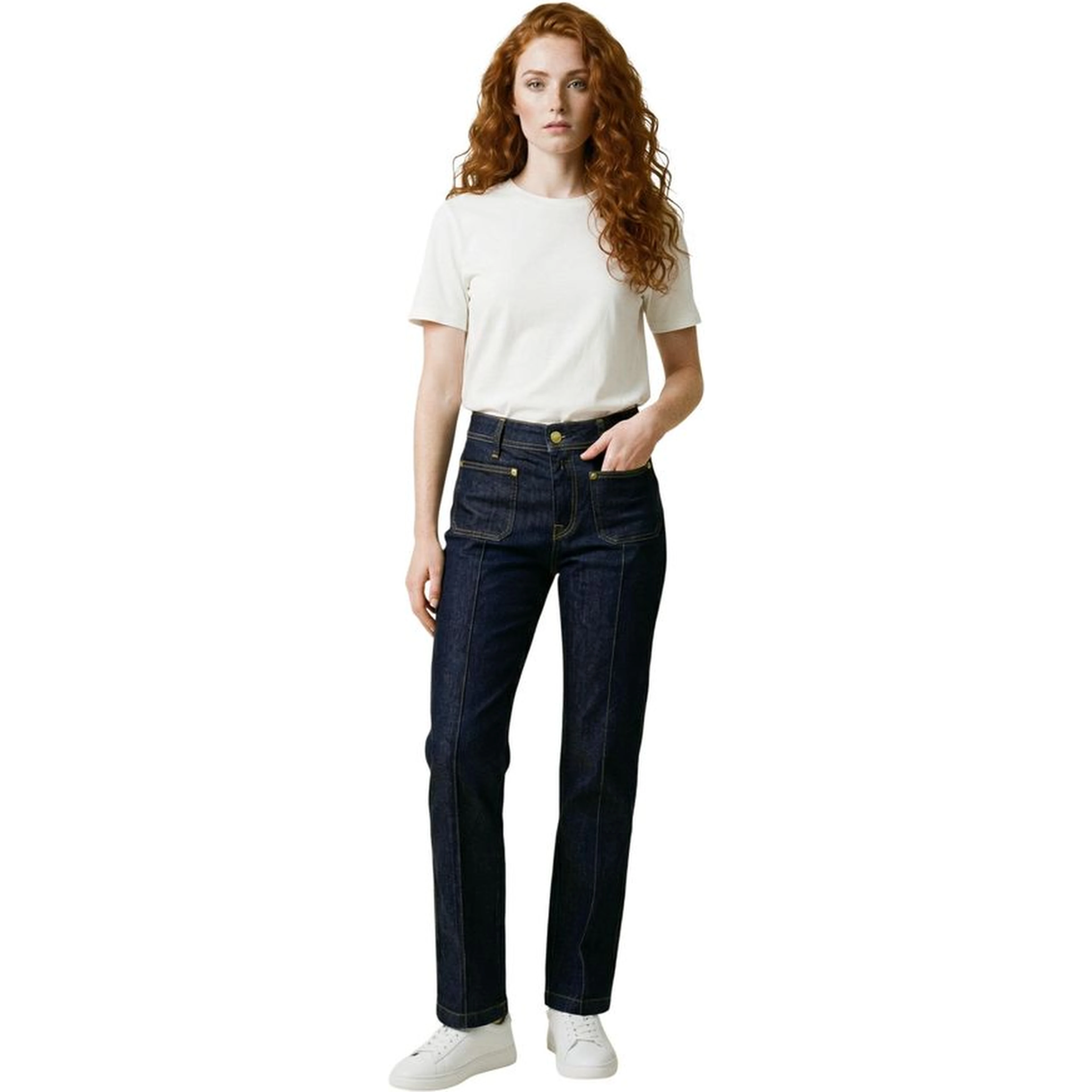 Blue Cotton Mom Jeans