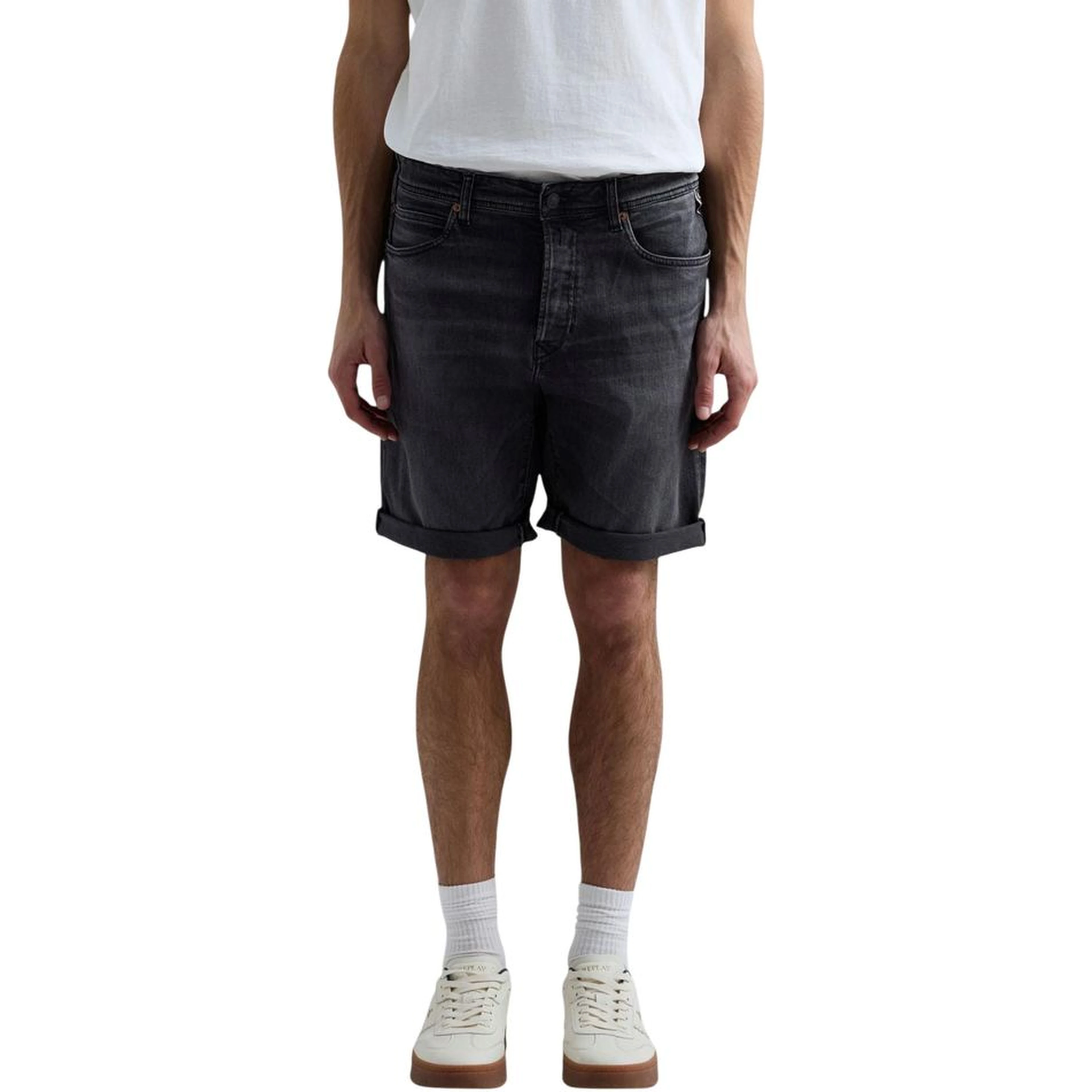 Gray Cotton Bermuda Shorts