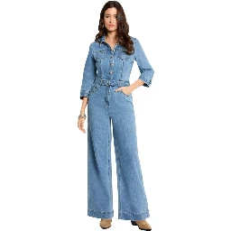 Light Blue Cotton Jumpsuit