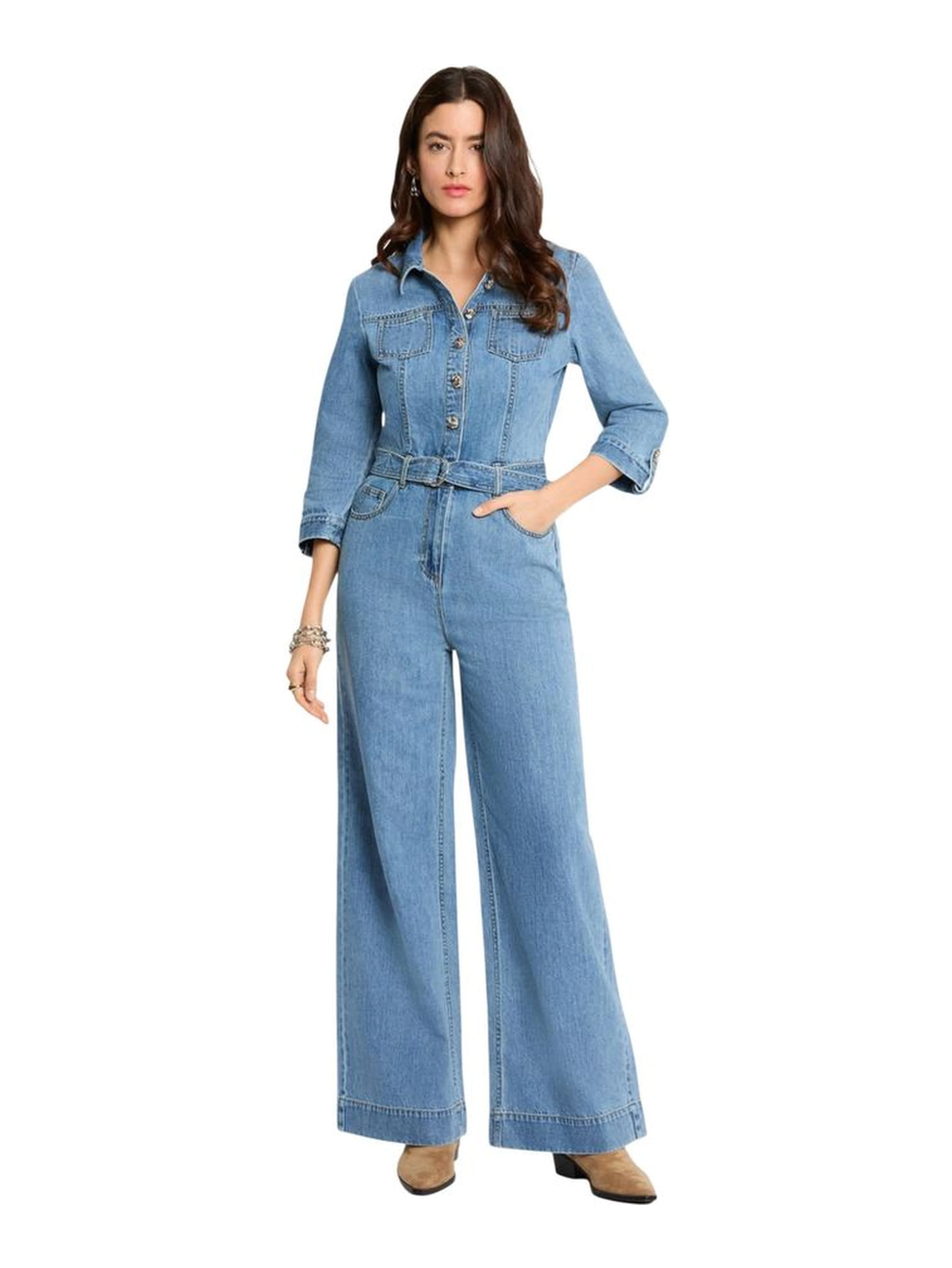 Light Blue Cotton Jumpsuit