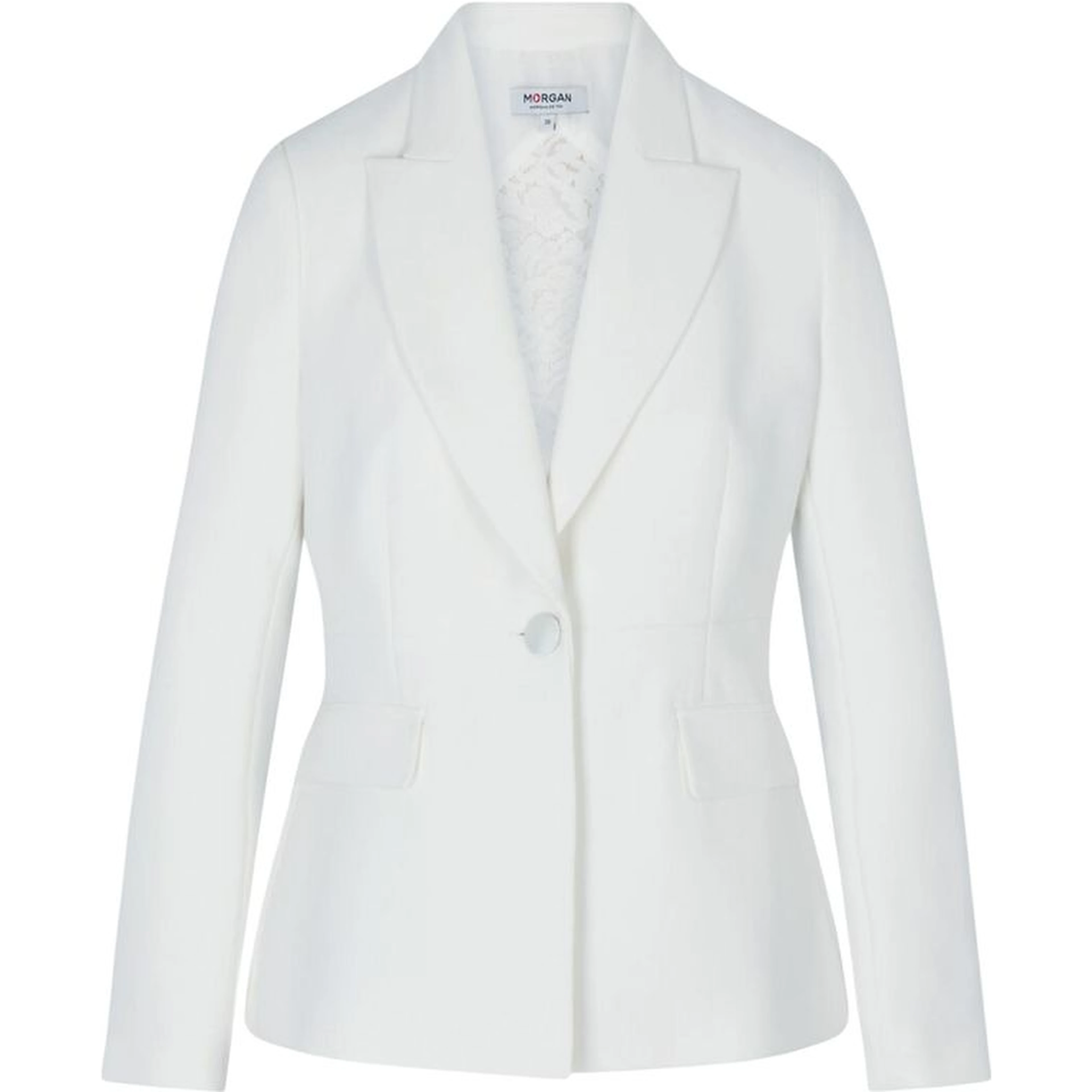 White Polyester Blazer
