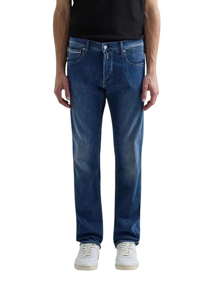 Blue Cotton Relaxed Fit Jeans