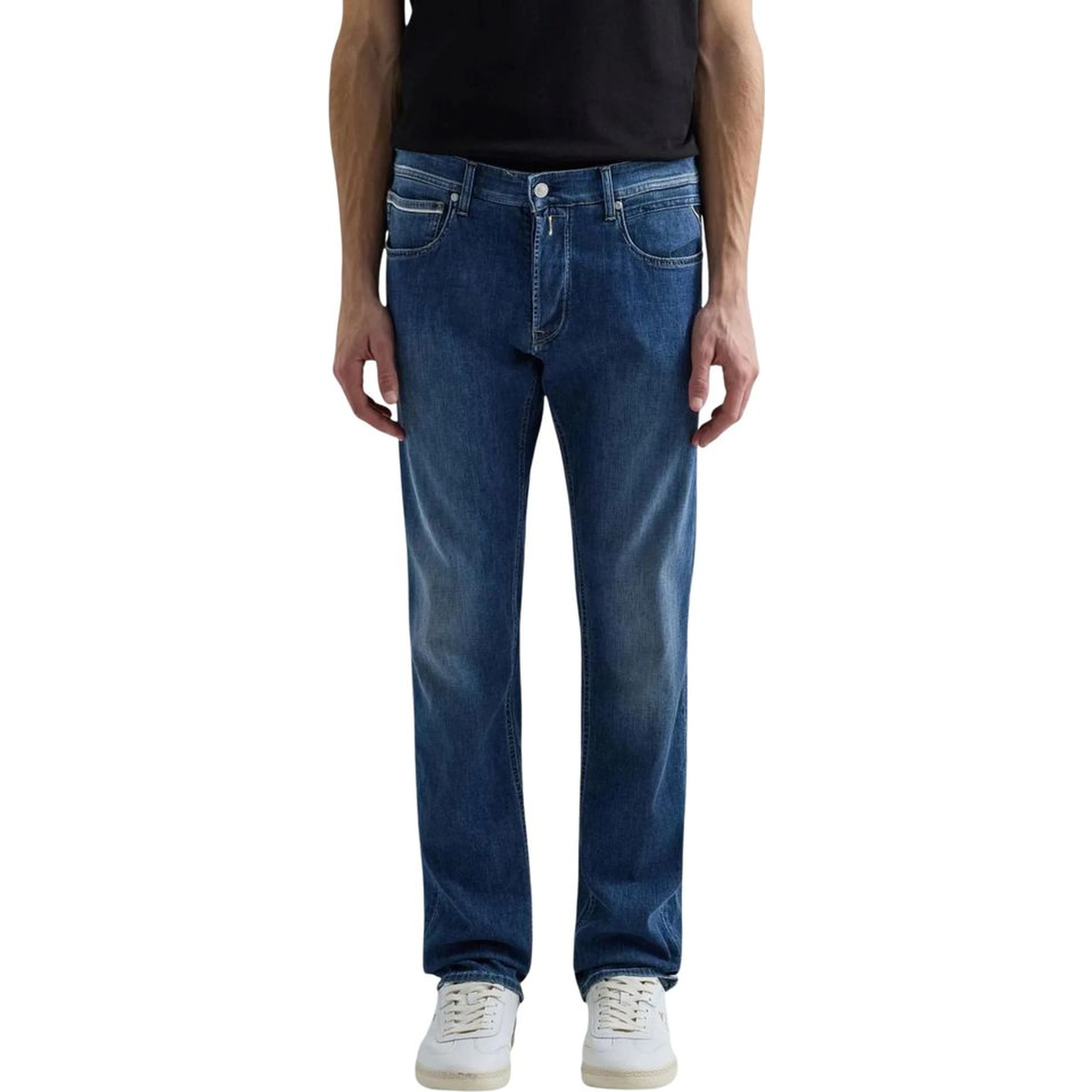 Blue Cotton Relaxed Fit Jeans