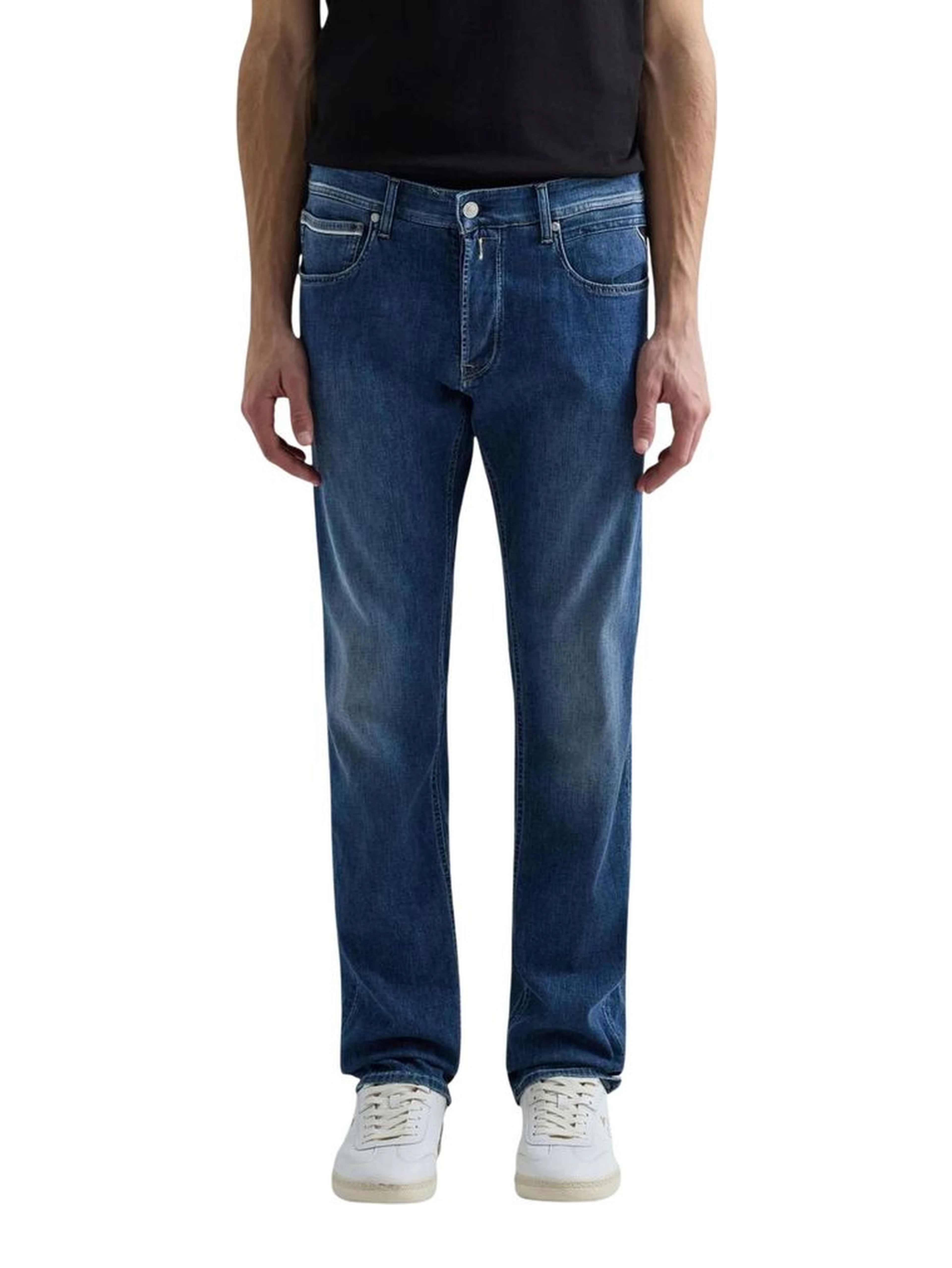 Blue Cotton Relaxed Fit Jeans