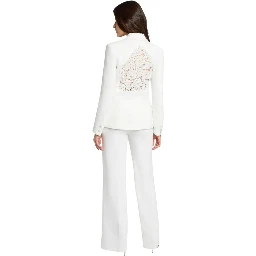 White Polyester Blazer