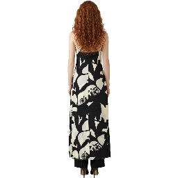 Black And White Viscose Long Dress