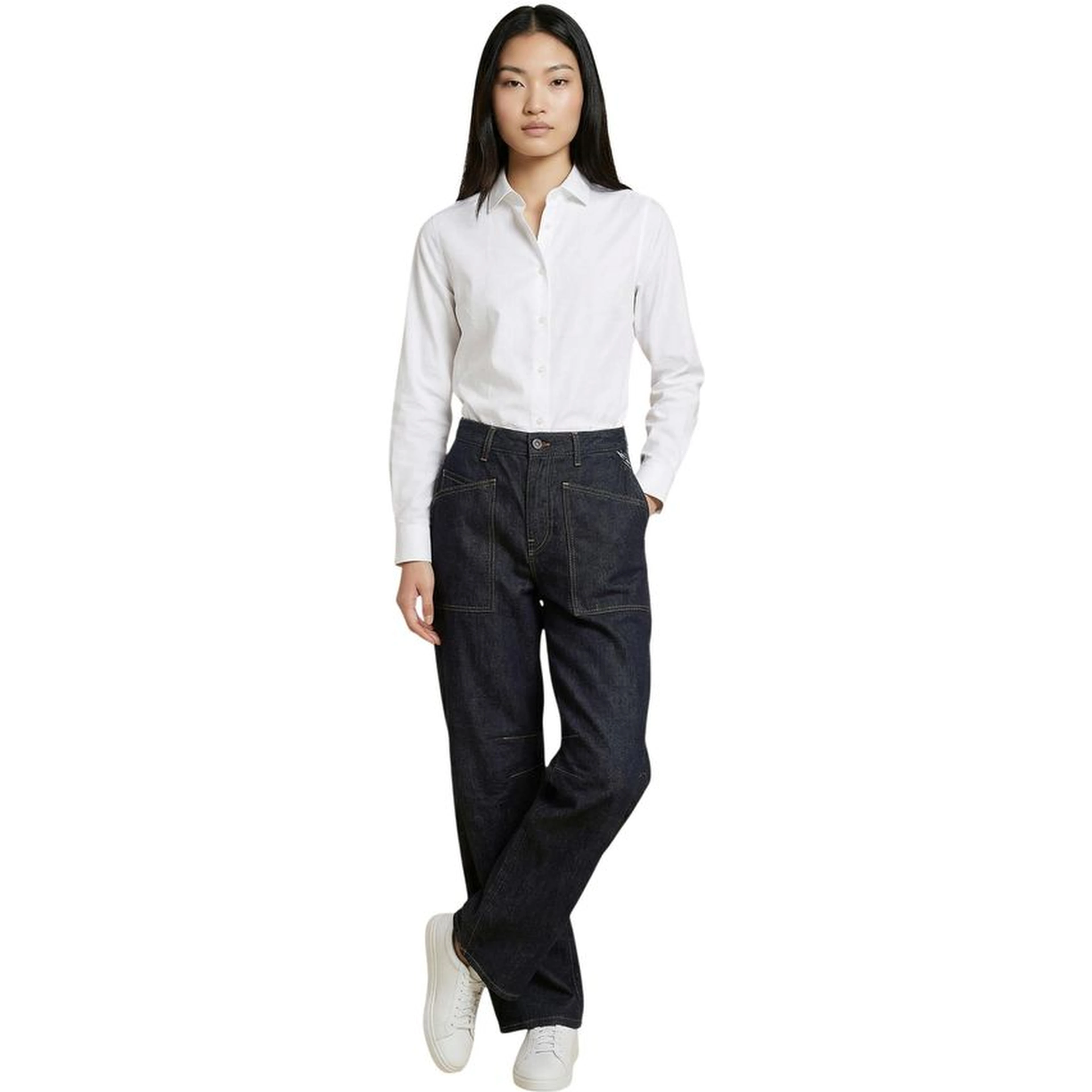 Blue Cotton Mom Jeans