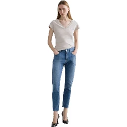 Blue Cotton Skinny Jeans