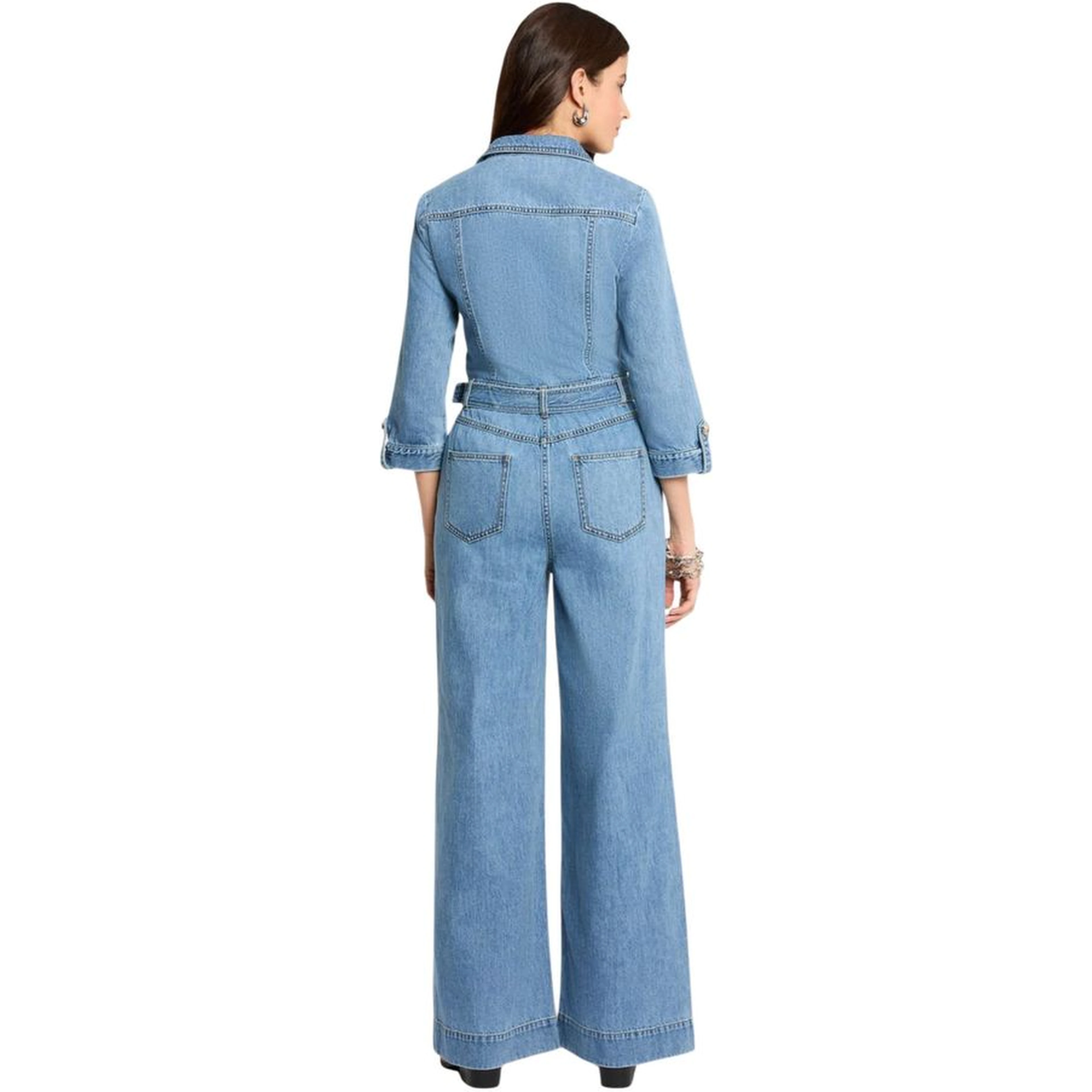 Light Blue Cotton Jumpsuit