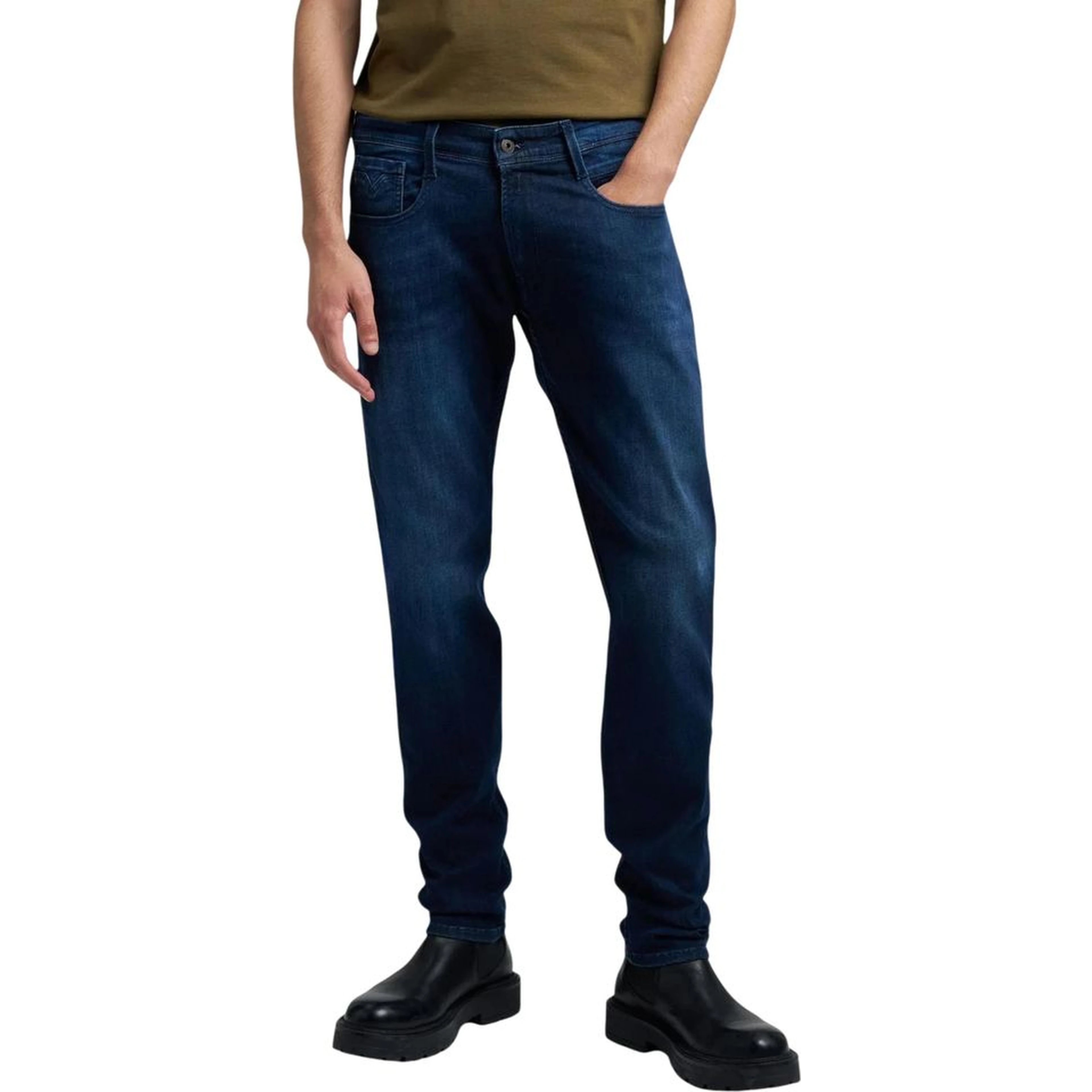 Blue Cotton Skinny Jeans