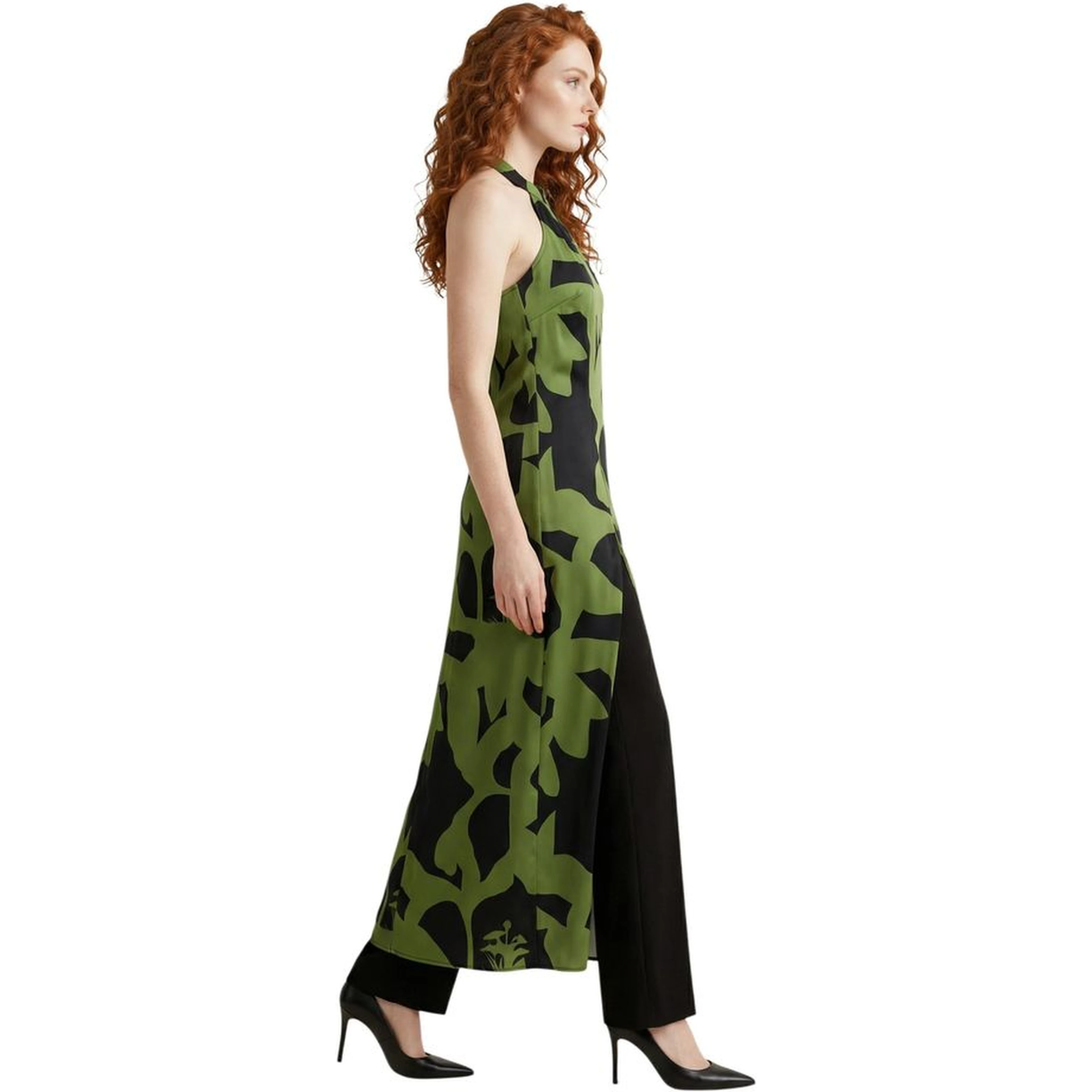 Bicolor Viscose Long Dress
