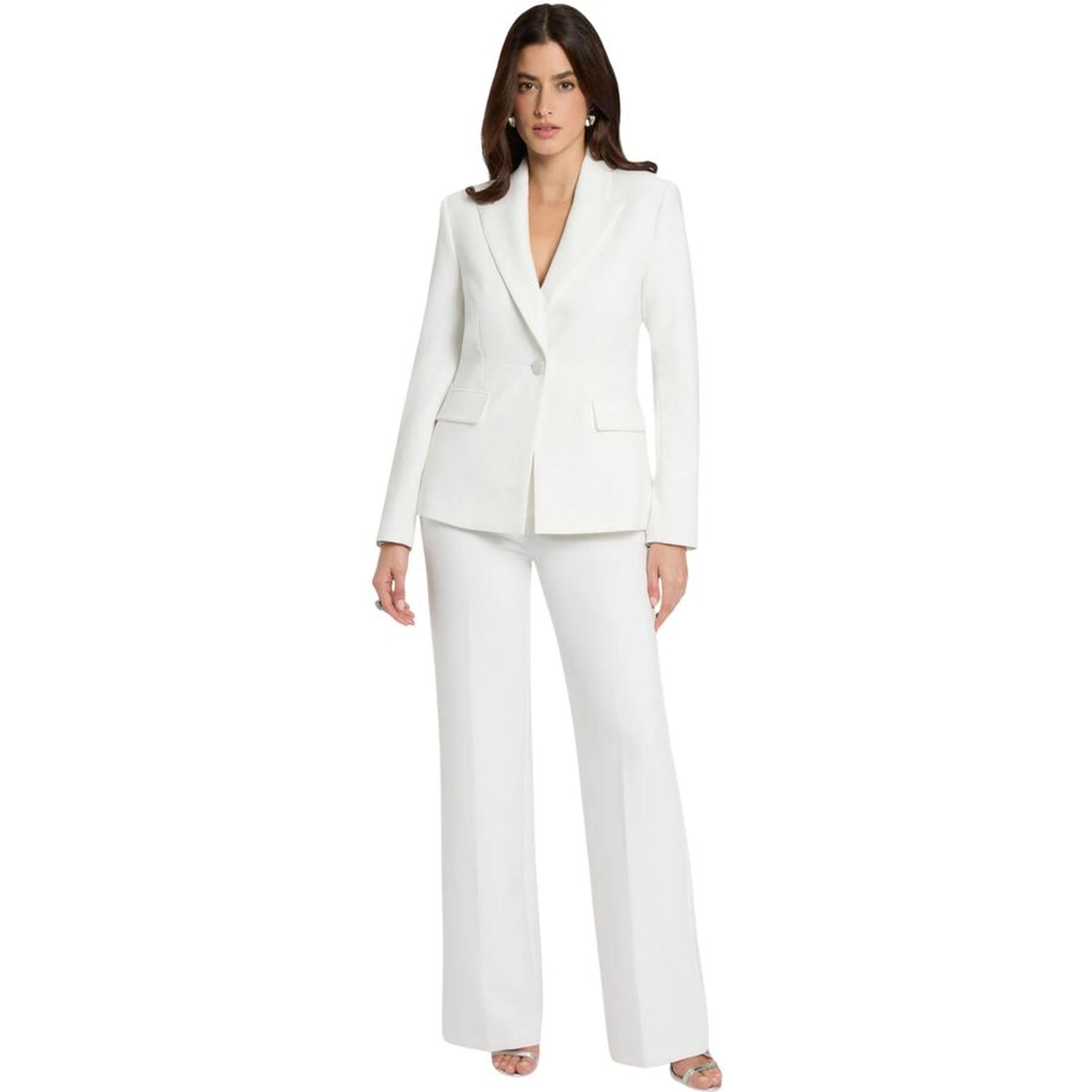 White Polyester Blazer