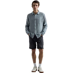 Gray Cotton Bermuda Shorts