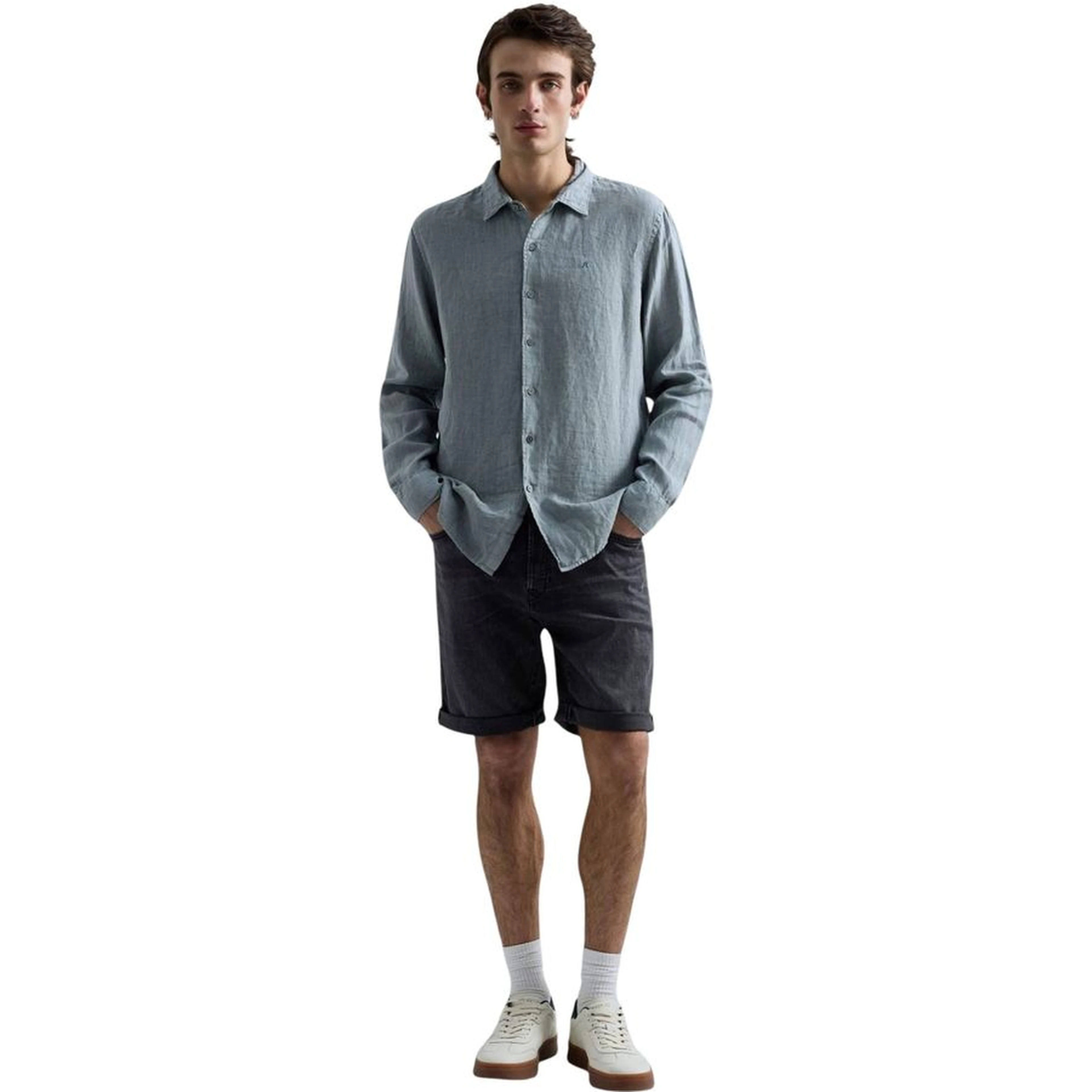 Gray Cotton Bermuda Shorts