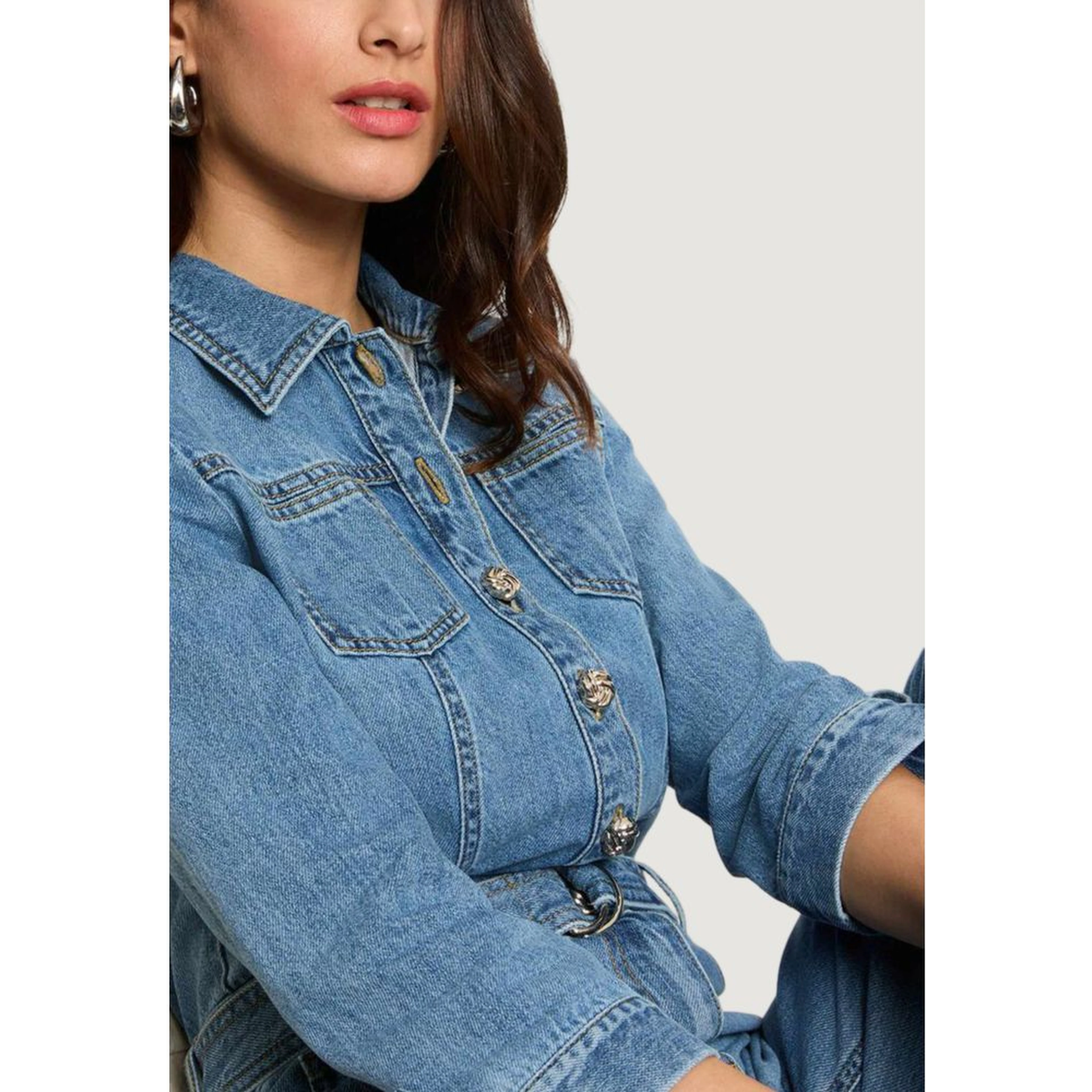 Light Blue Cotton Jumpsuit