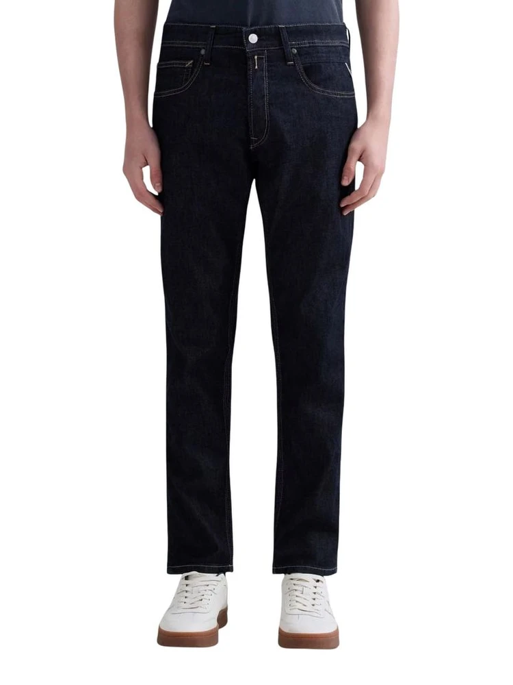 Blue Cotton Relaxed Fit Jeans