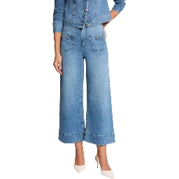 Light Blue Cotton Bootcut Jeans