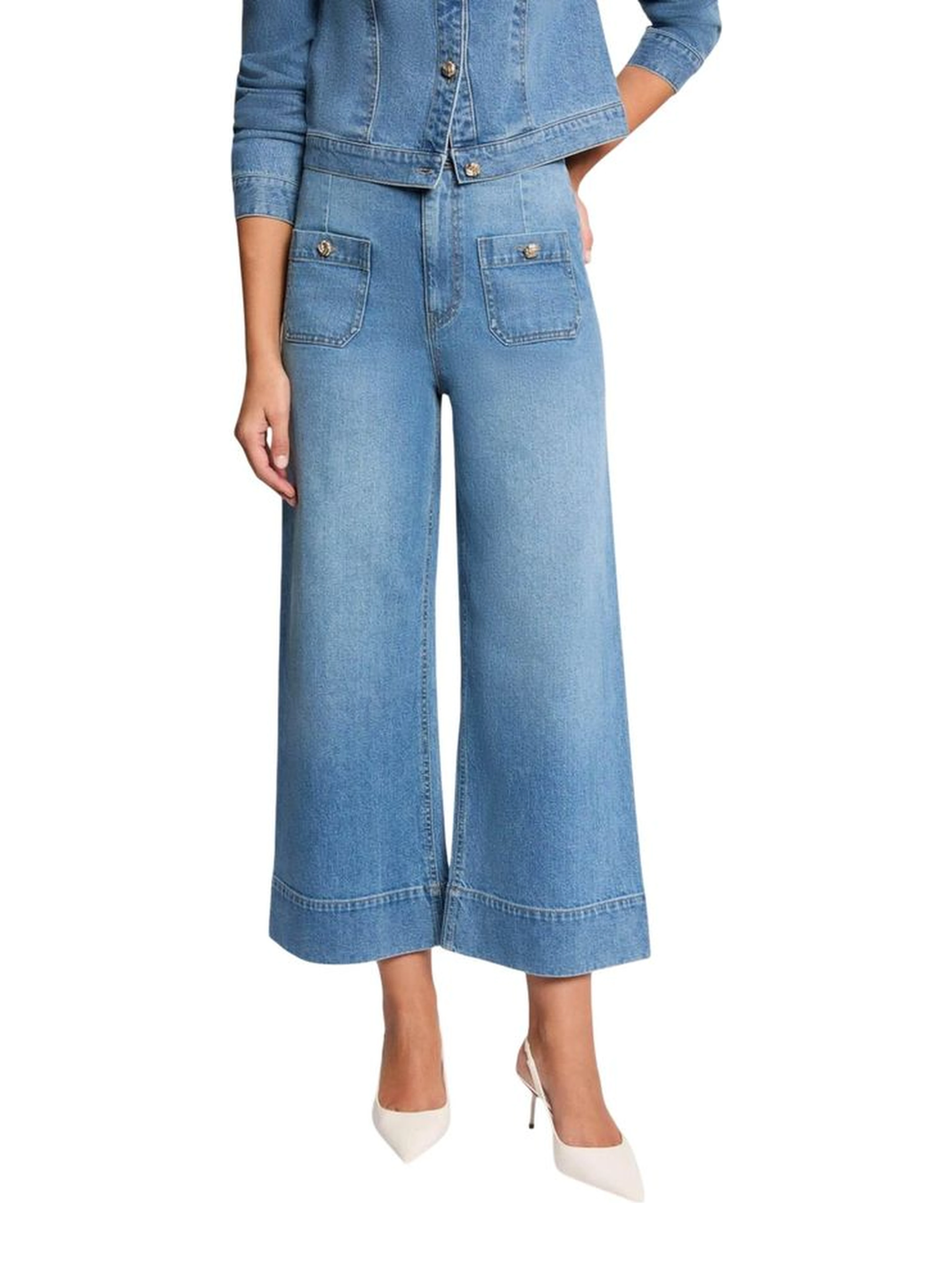 Light Blue Cotton Bootcut Jeans