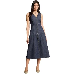 Blue Cotton Long Dress