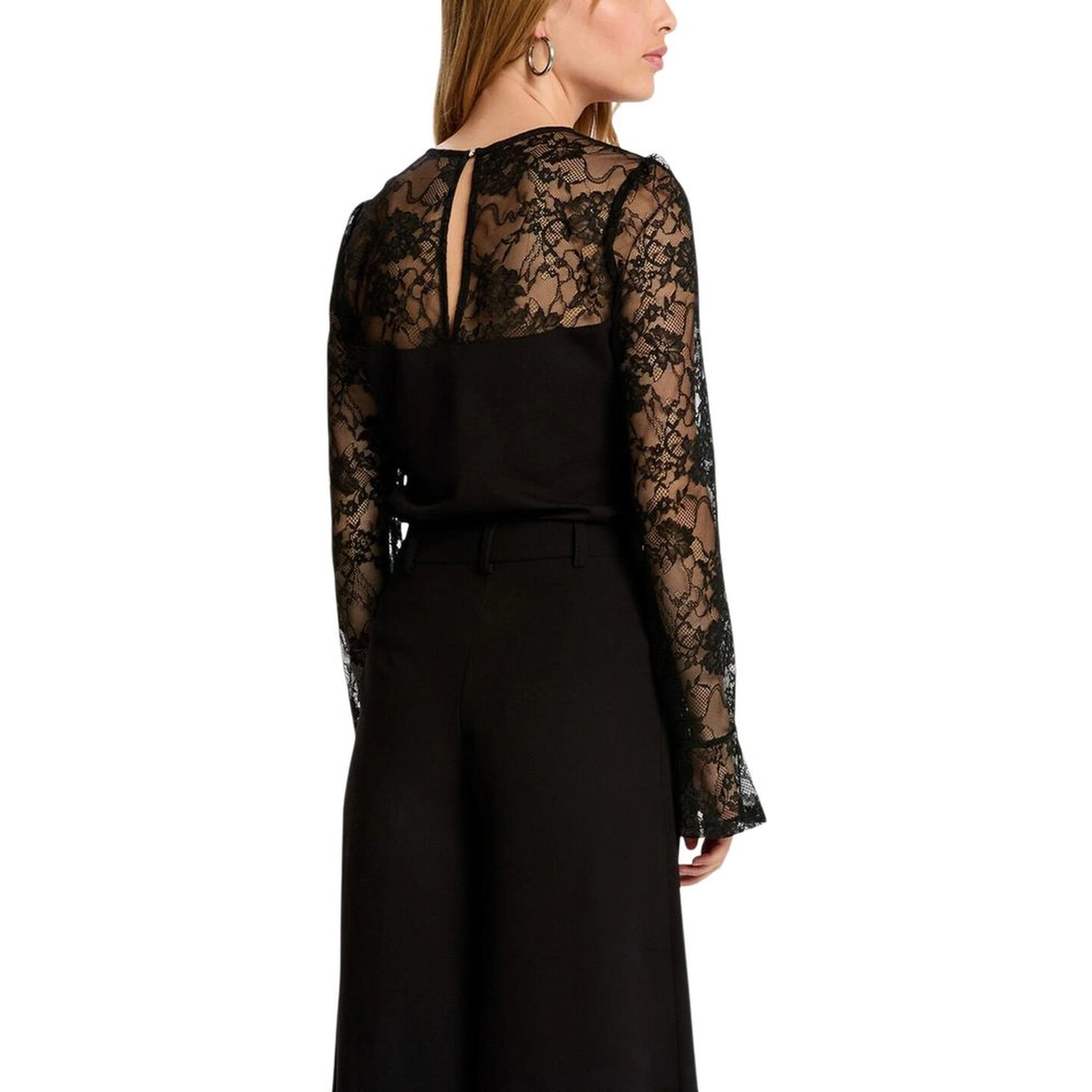 Black Viscose Long Sleeve T-Shirt