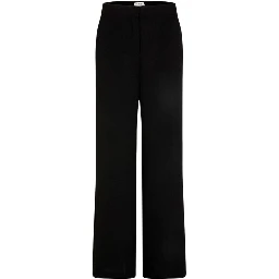 Black Polyester Casual Pants