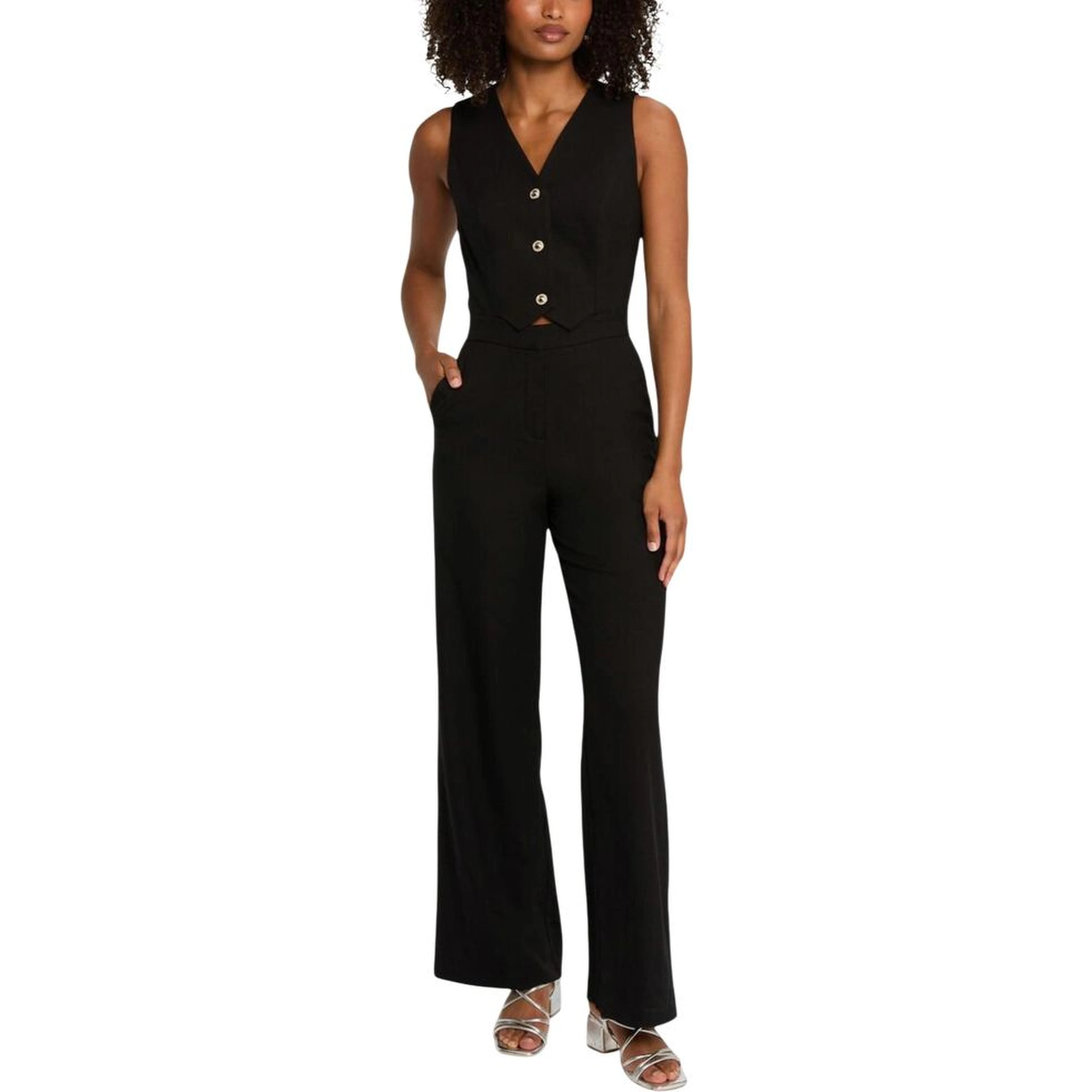 Black Polyester Jumpsuit
