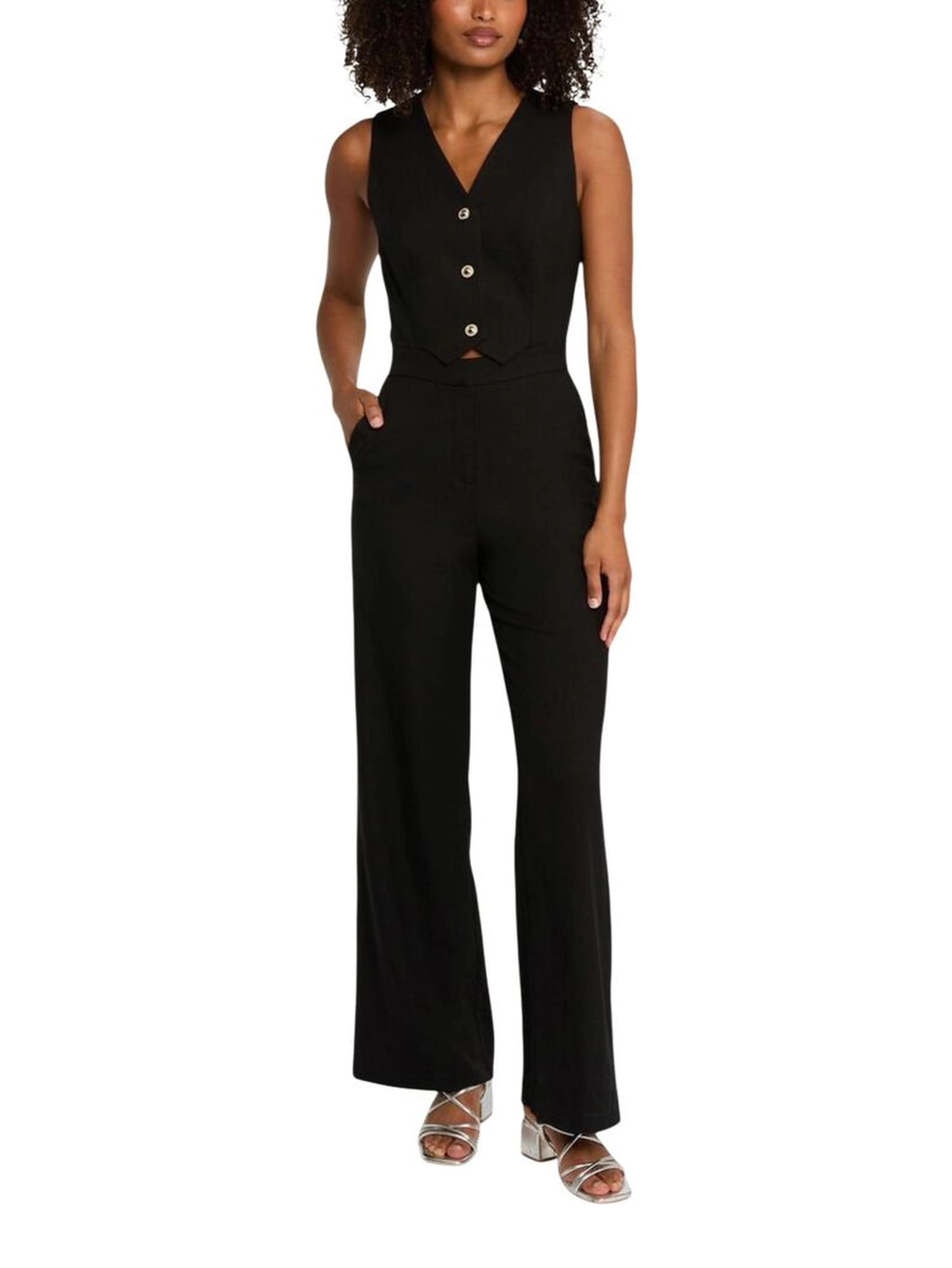 Black Polyester Jumpsuit