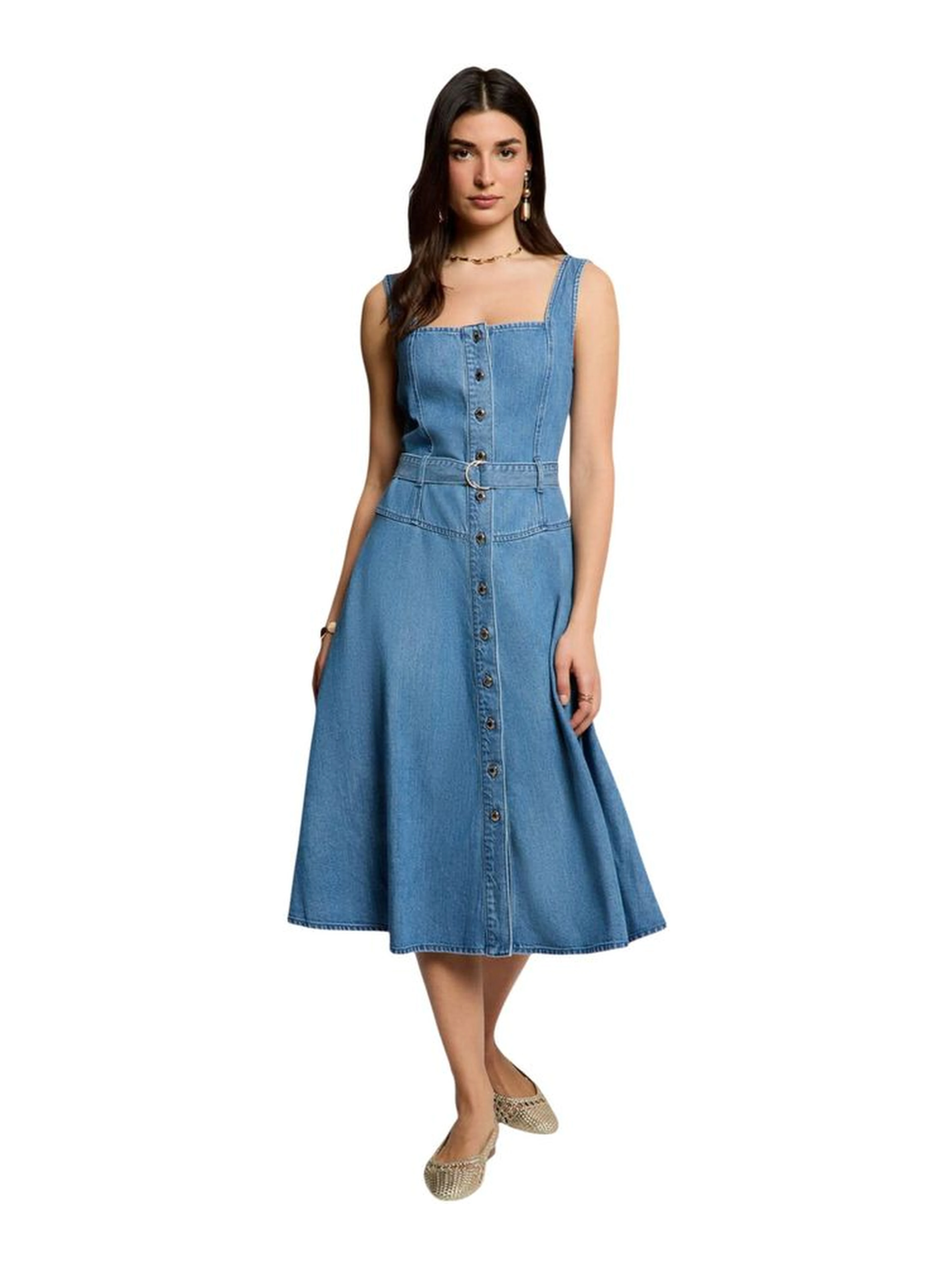 Light Blue Lyocell Long Dress