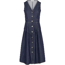 Blue Cotton Long Dress