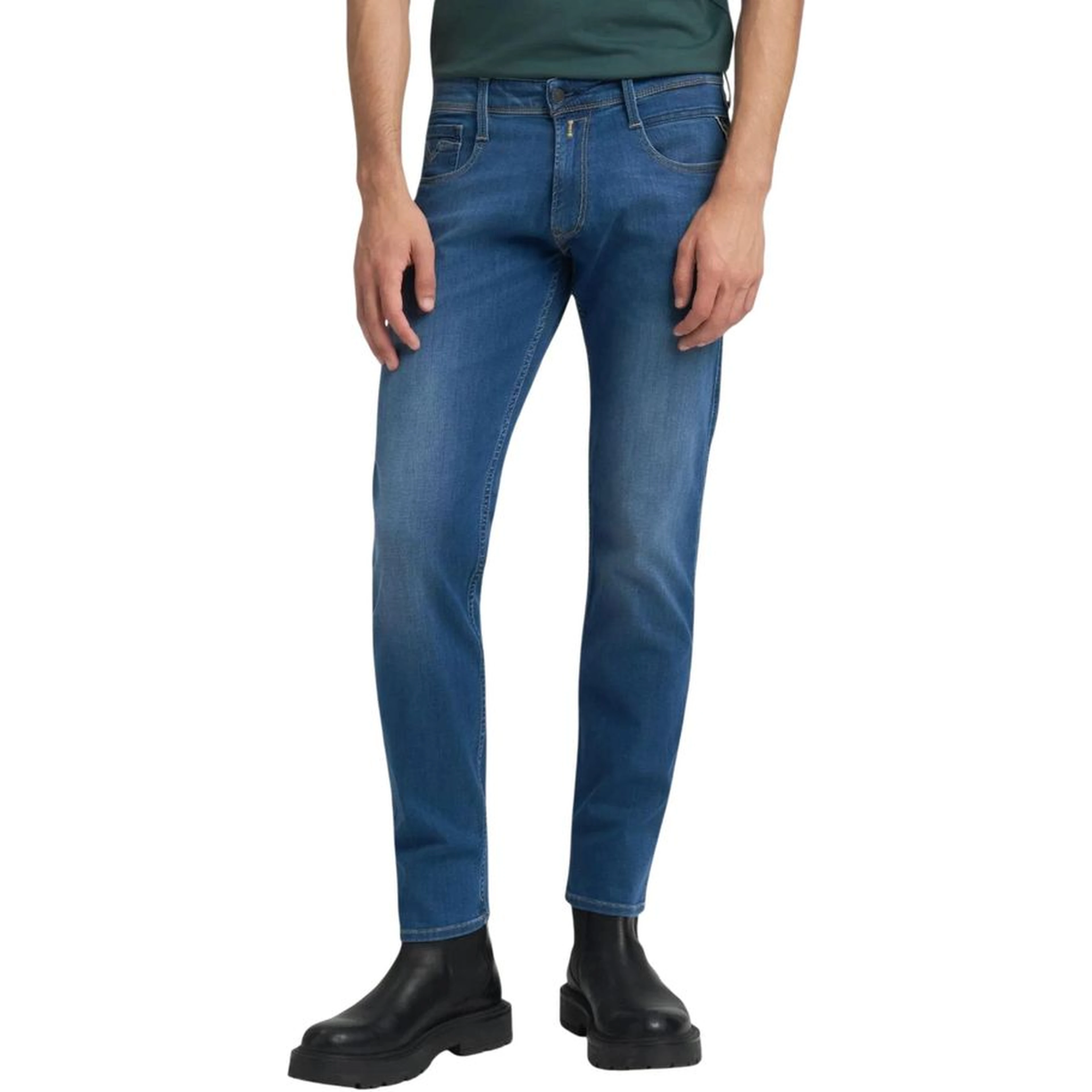 Blue Cotton Skinny Jeans