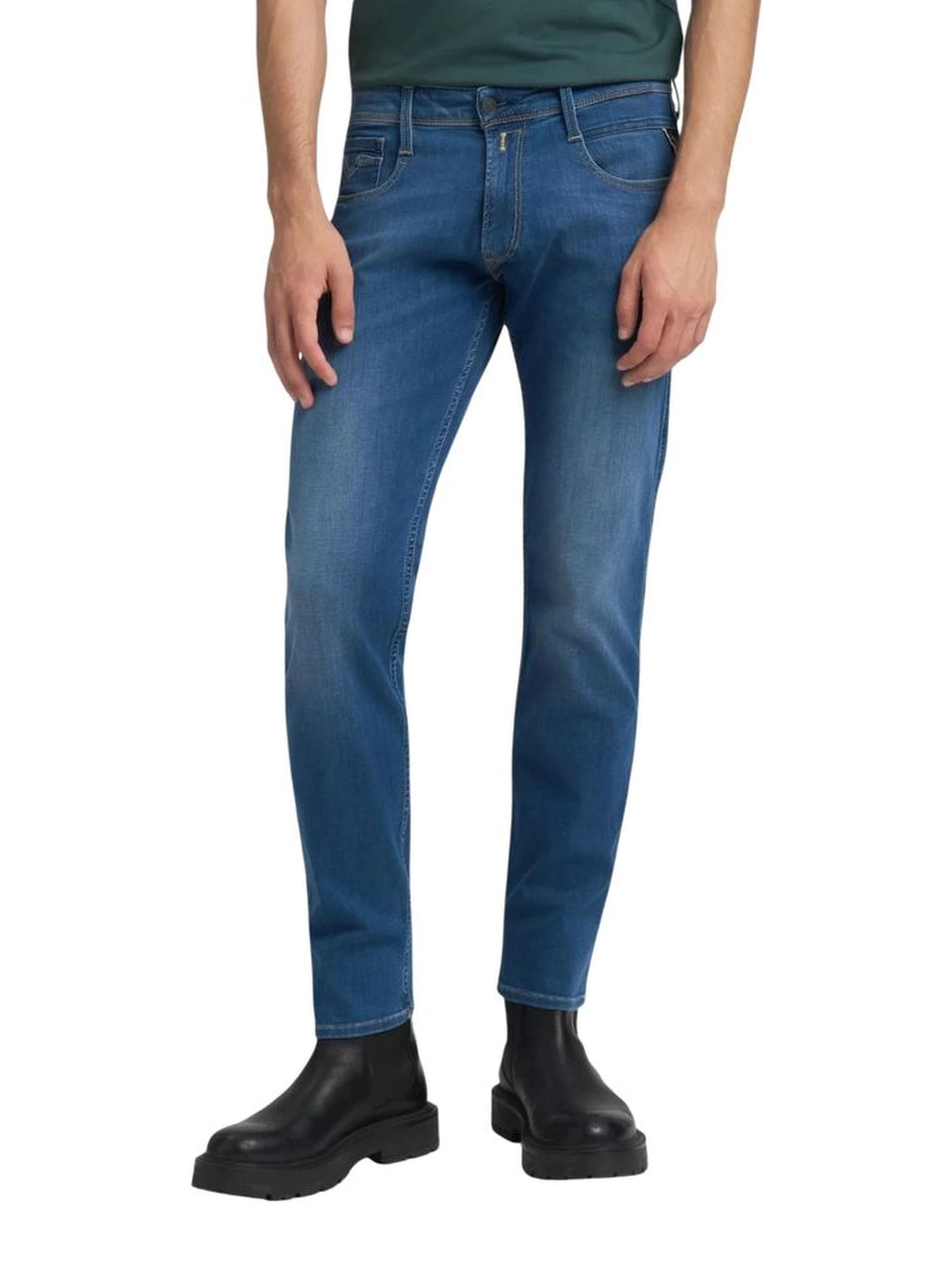 Blue Cotton Skinny Jeans