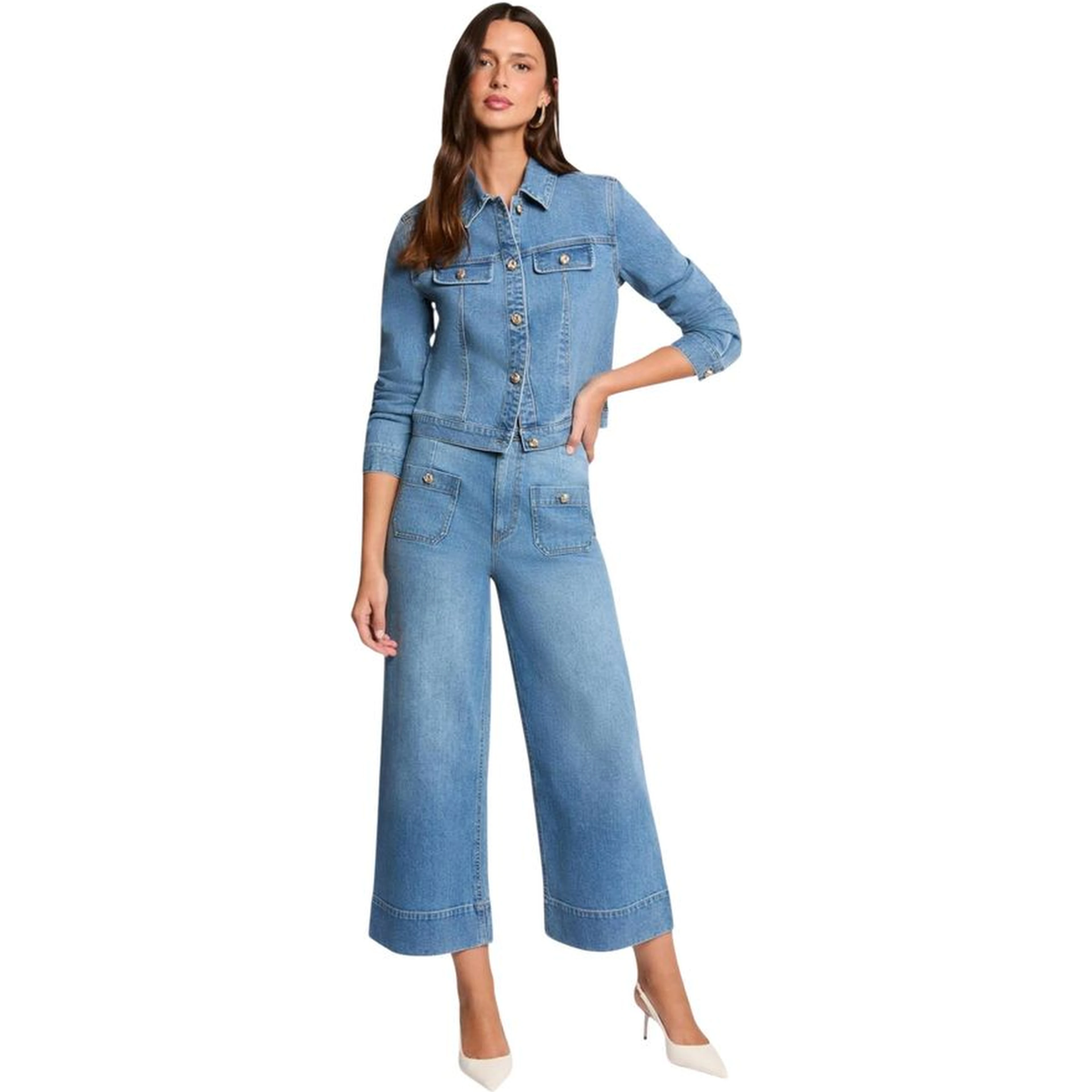 Light Blue Cotton Bootcut Jeans
