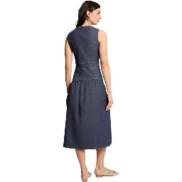 Blue Cotton Long Dress