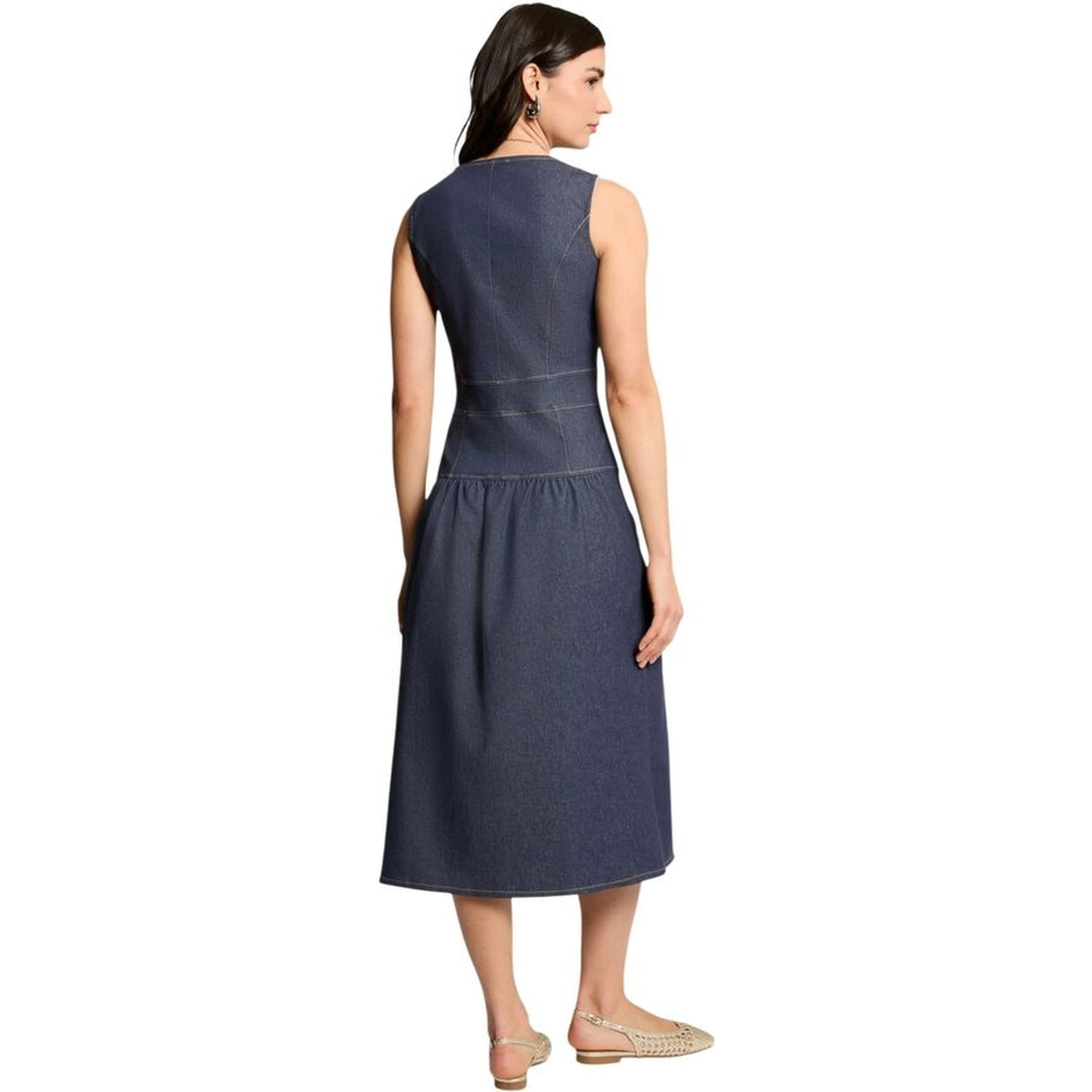 Blue Cotton Long Dress