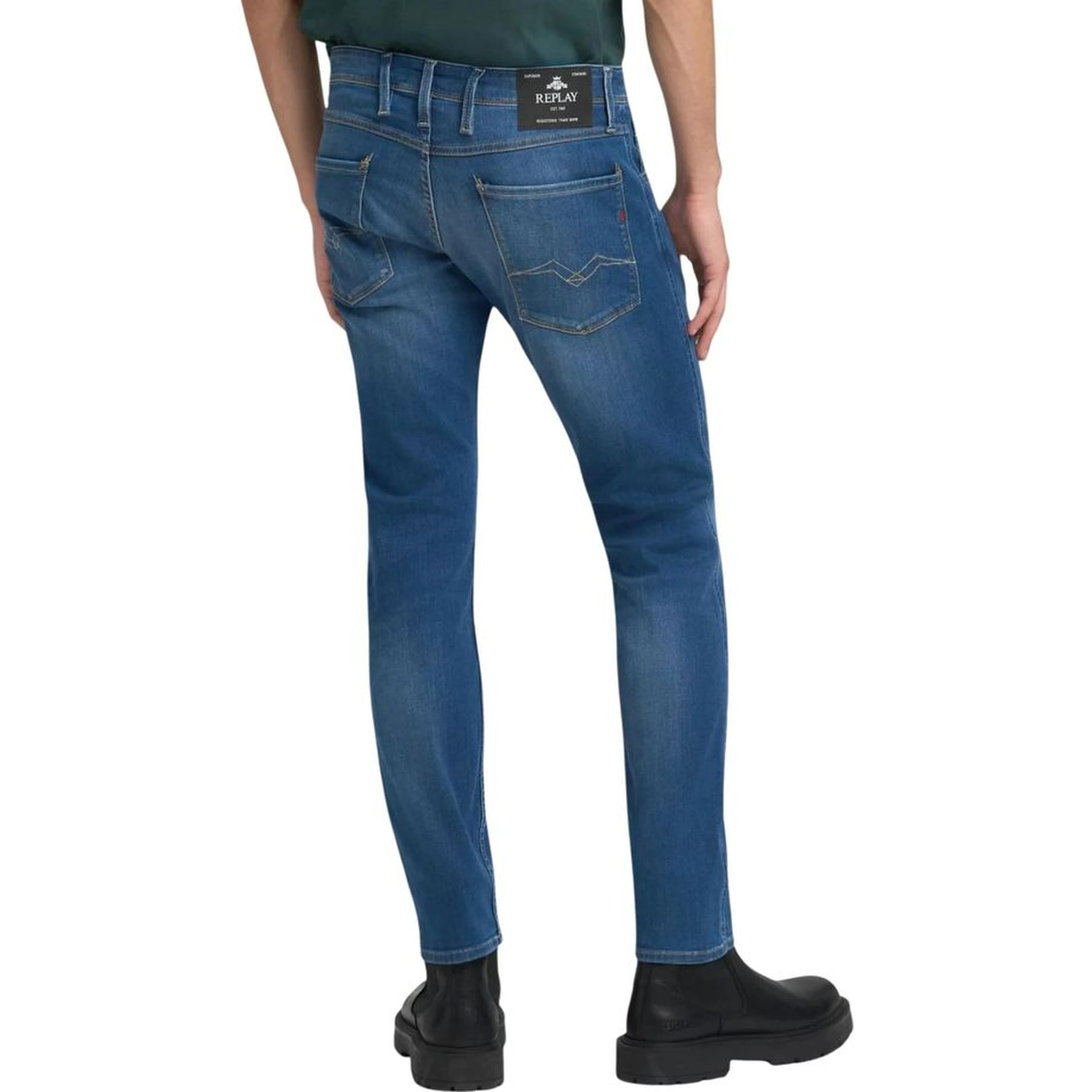 Blue Cotton Skinny Jeans