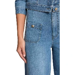 Light Blue Cotton Bootcut Jeans