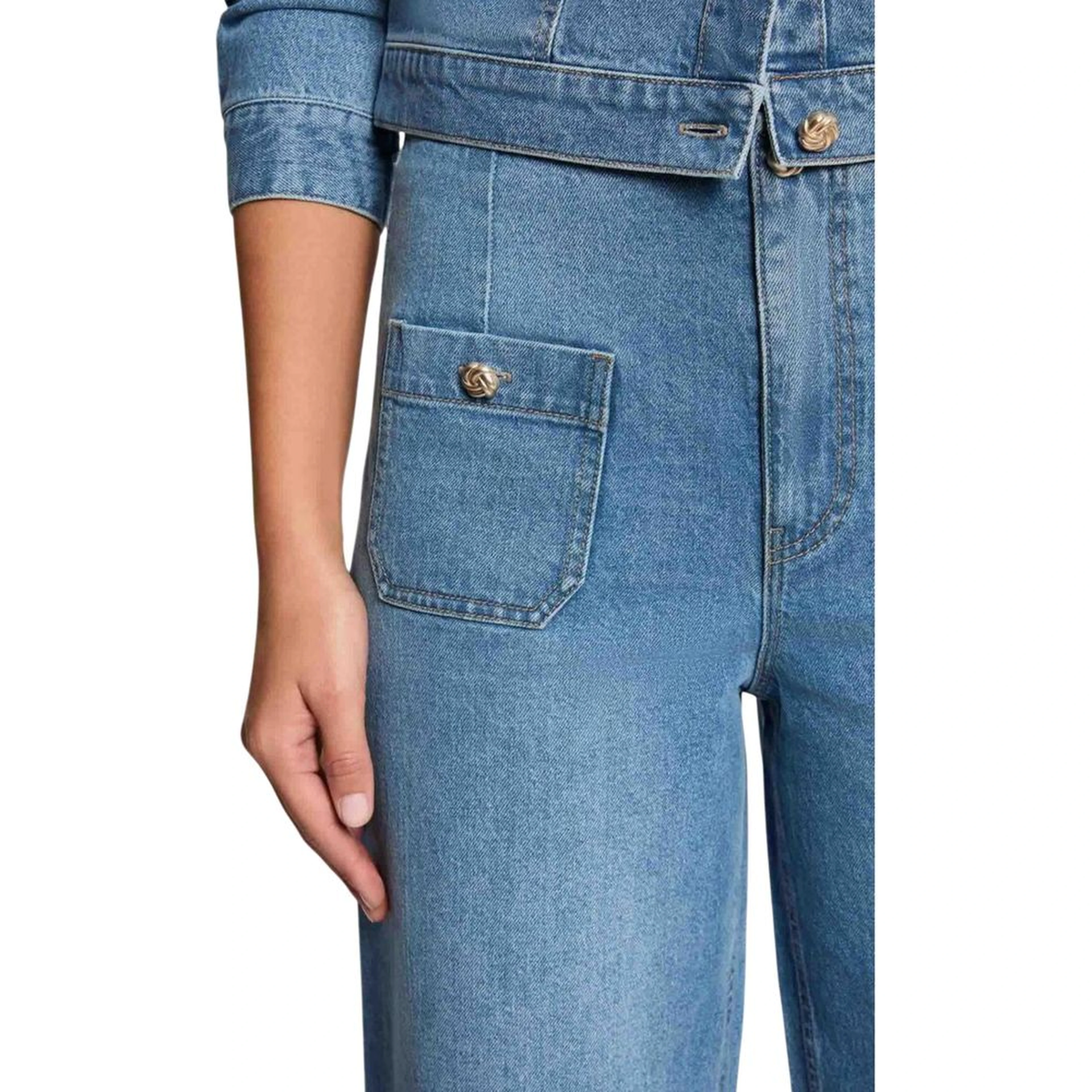Light Blue Cotton Bootcut Jeans