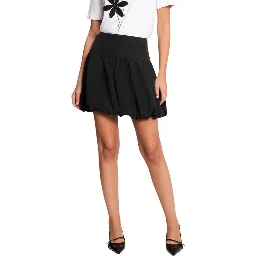 Black Recycled Polyamide Mini Skirt