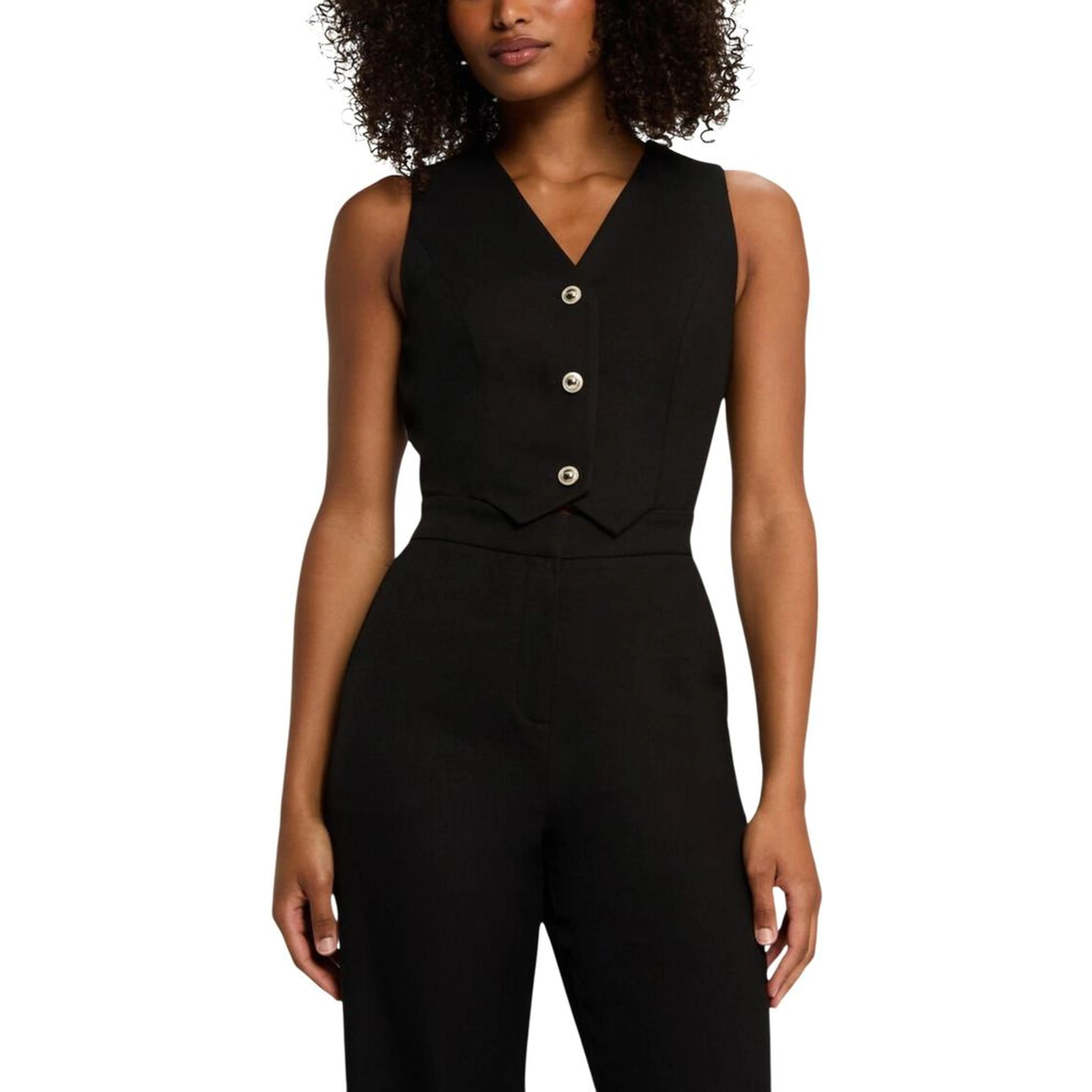 Black Polyester Jumpsuit
