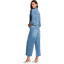 Light Blue Cotton Bootcut Jeans
