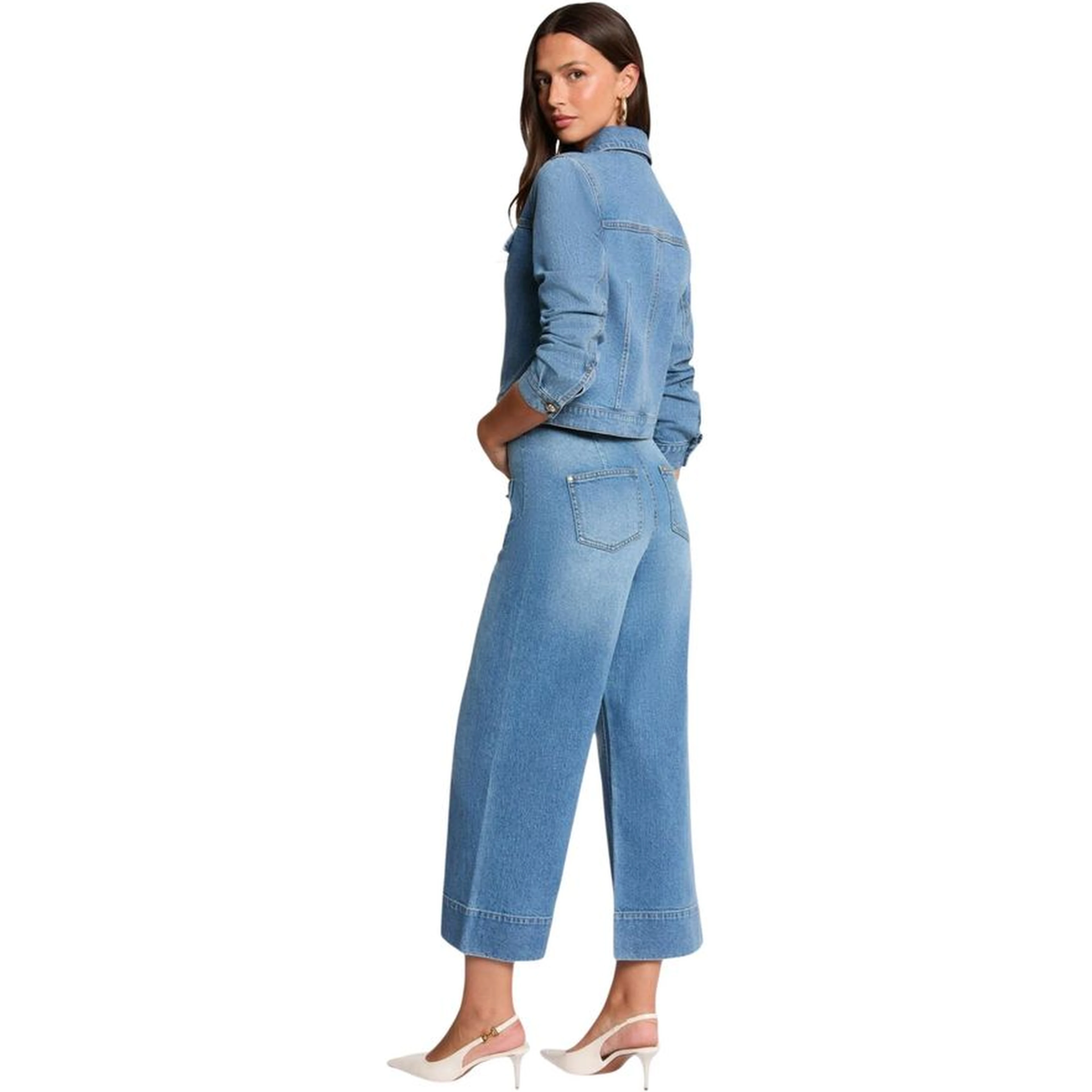 Light Blue Cotton Bootcut Jeans