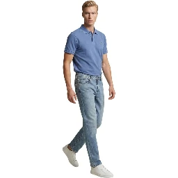 Blue Cotton Relaxed Fit Jeans